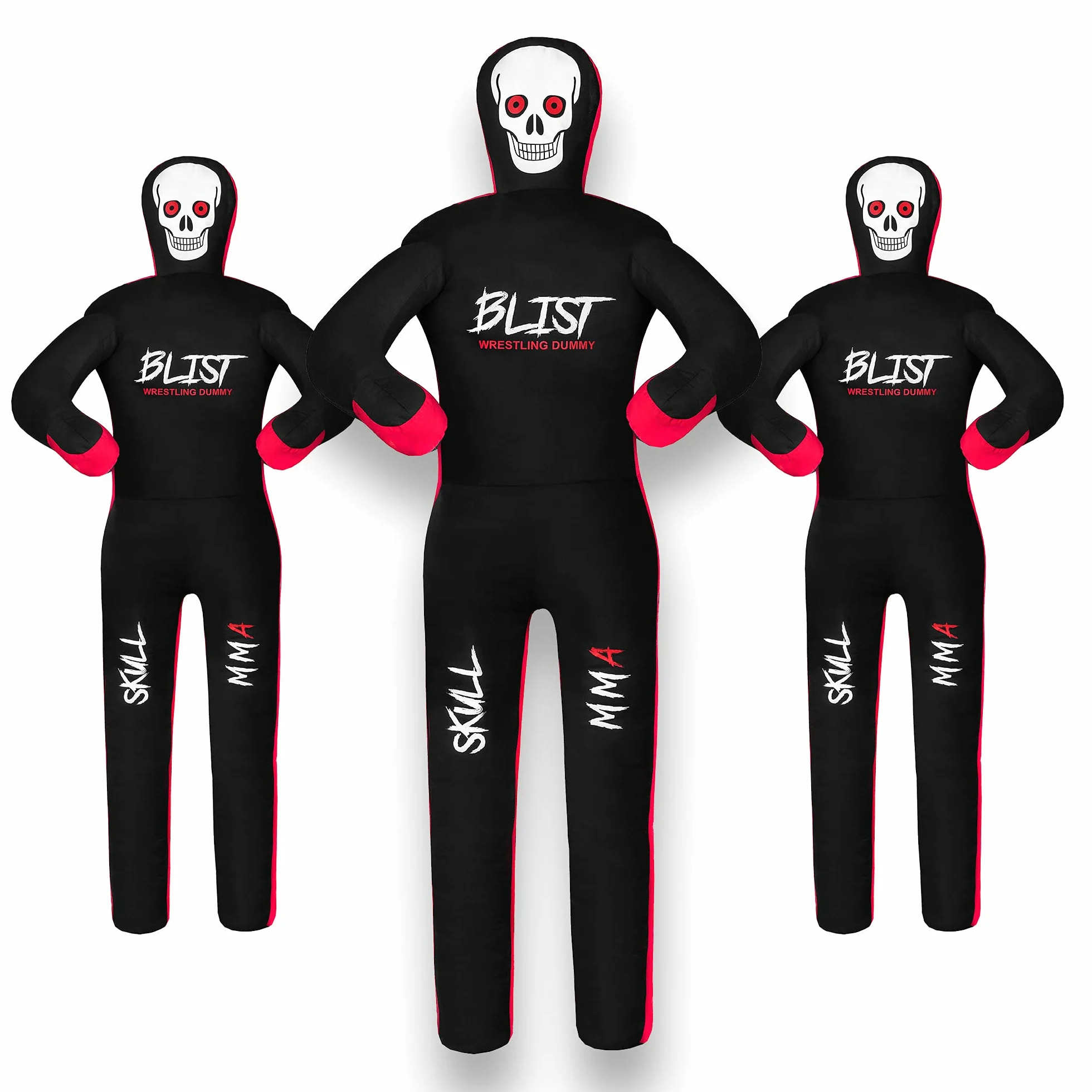 Blist MMA Grappling Dummy Judo worek bokserski Brazylijski BJJ Jiu Jitsu pozycja siedząca Wrestling Sztuki Walki Boks Karate Training (niewypełniony), czarny, 177,8 cm