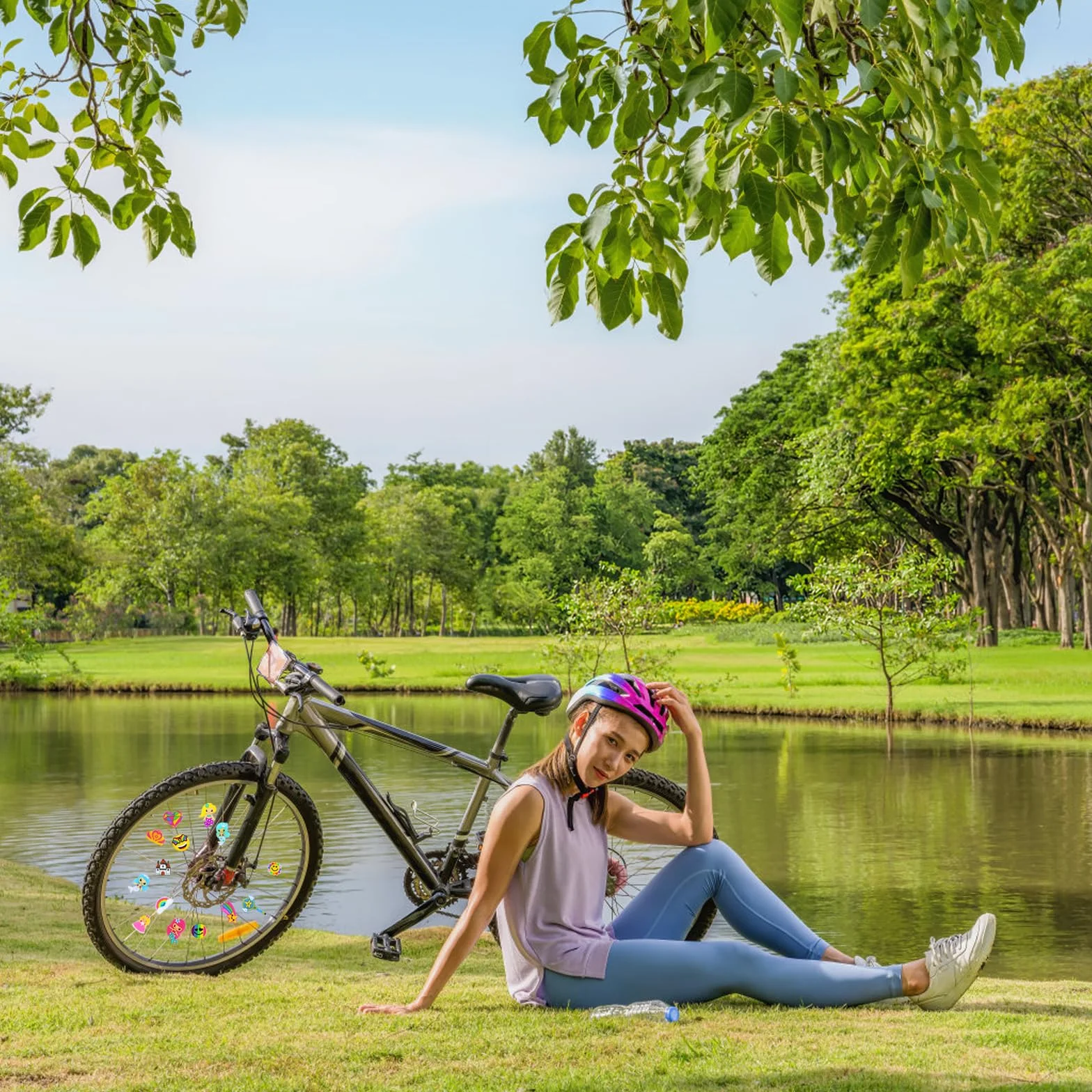 Klipsy do szprych rowerowych, 18 sztuk, dekoracja szprych rowerowych, dekoracja szprych rowerowych, kolorowe dekoracje na szprychy rowerowe, dekoracja szprych rowerowych