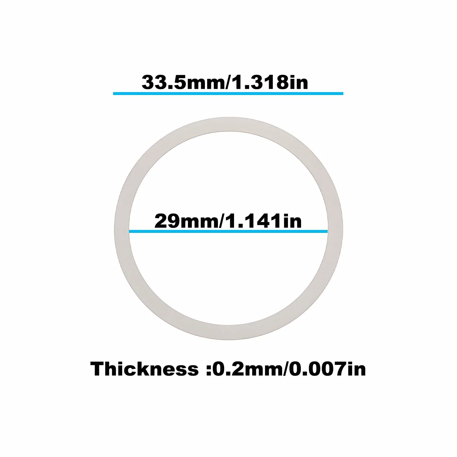 10 szt. zestaw słuchawkowy 28,6 mm podkładka mikrodystansowa do rowerów górskich z kierownicą 1-1/8 cala 29 x 33,5 x 0,2 mm