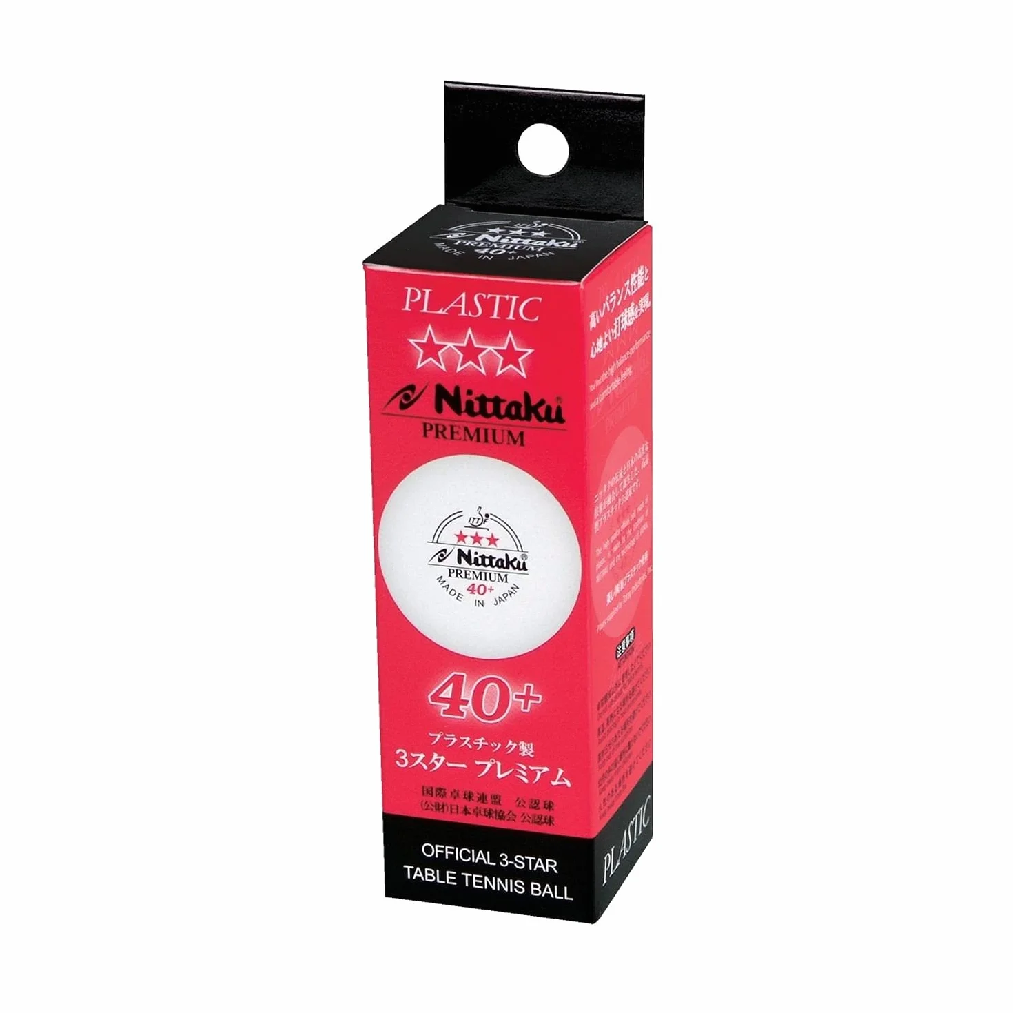 Nittaku Premium 3-gwiazdkowe piłki do tenisa stołowego białe 3 sztuki