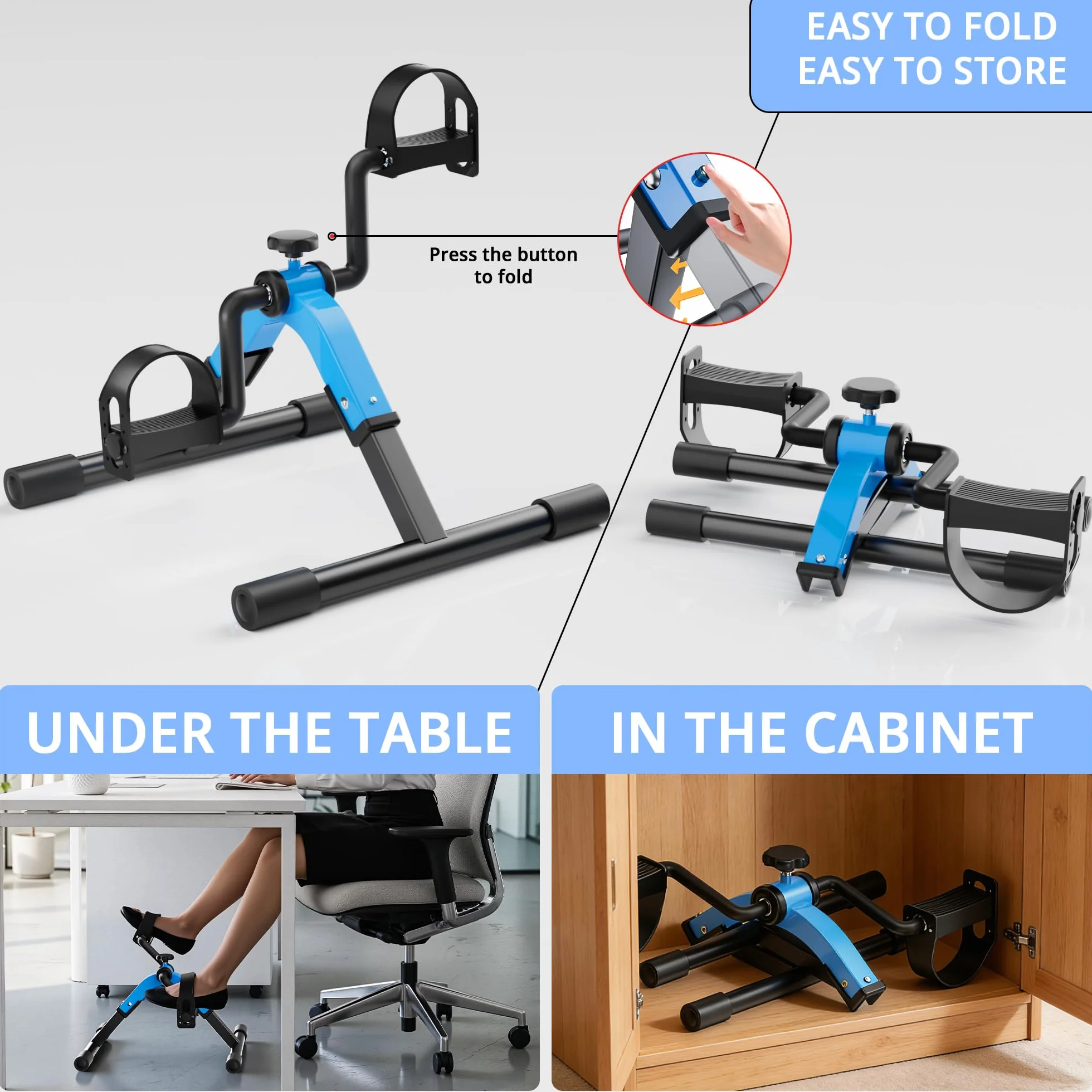 Mini rower treningowy na pedały do ćwiczeń nóg i ramion o niskiej intensywności Składany rower treningowy na pedały
