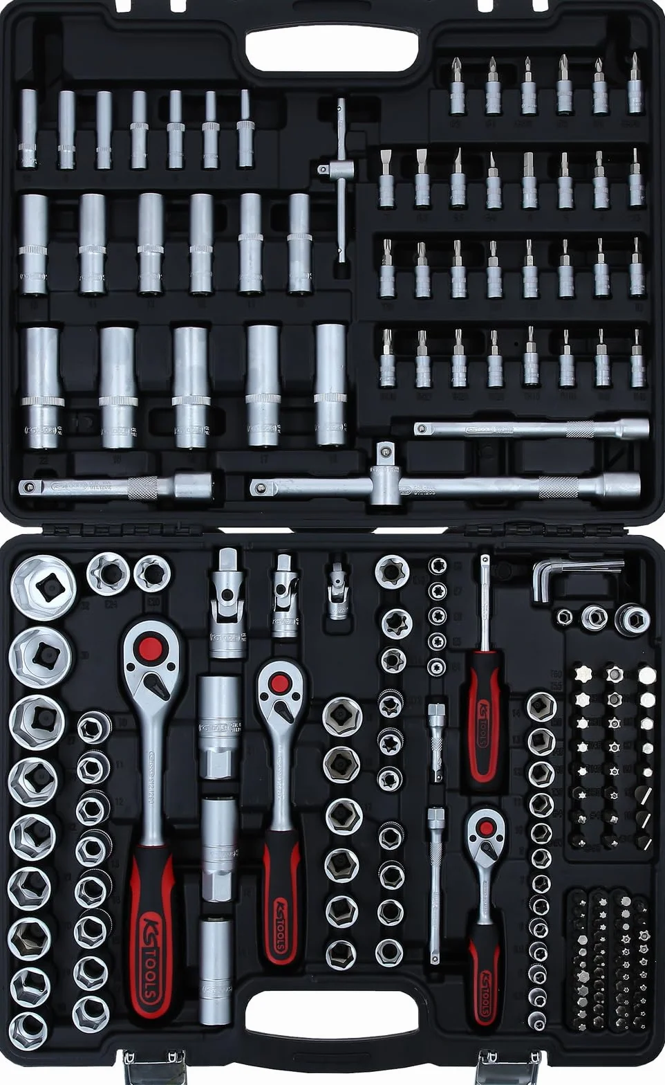 KS Tools 917.0795 Zestaw kluczy nasadowych 195-szt 1/4" + 3/8" + 1/2"