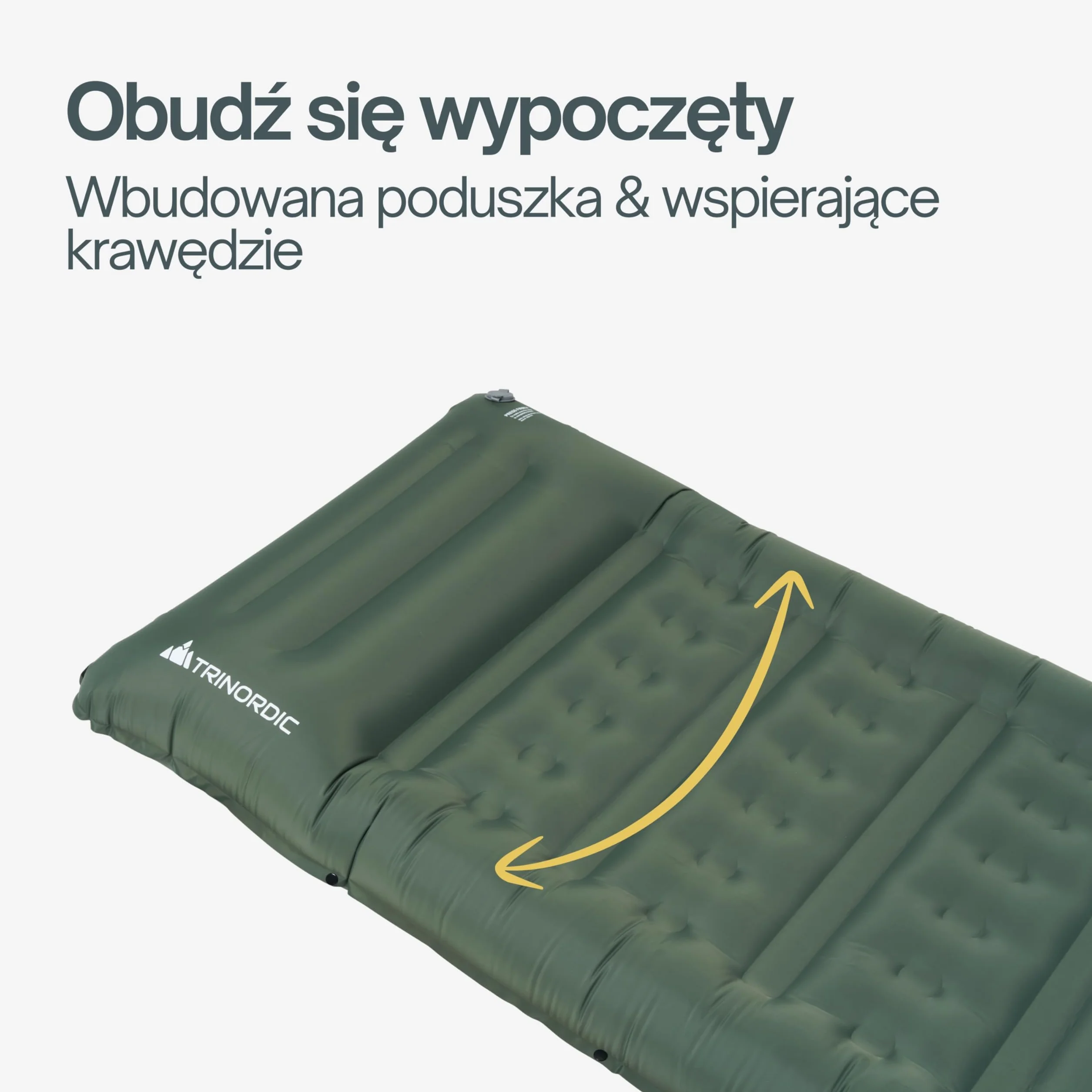 Trinordic Nadmuchiwany Materac Kempingowy 12 cm z Wbudowaną Pompką Nożną i Poduszką