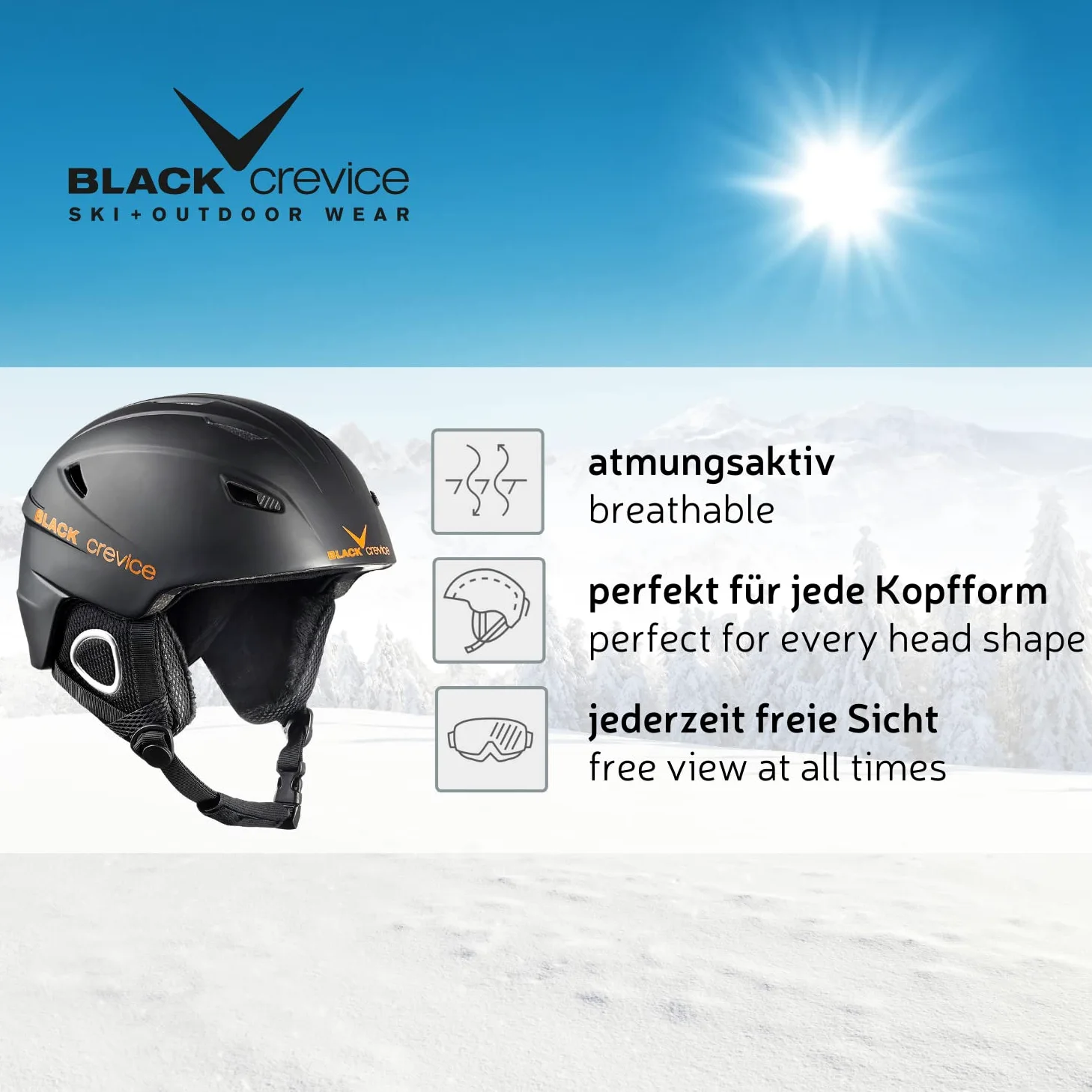 Black Crevice Kask Narciarski Kitzbühel - Sportowy Design dla Mężczyzn i Kobiet, z Poliwęglanu, Oddychający, Regulowany Rozmiar