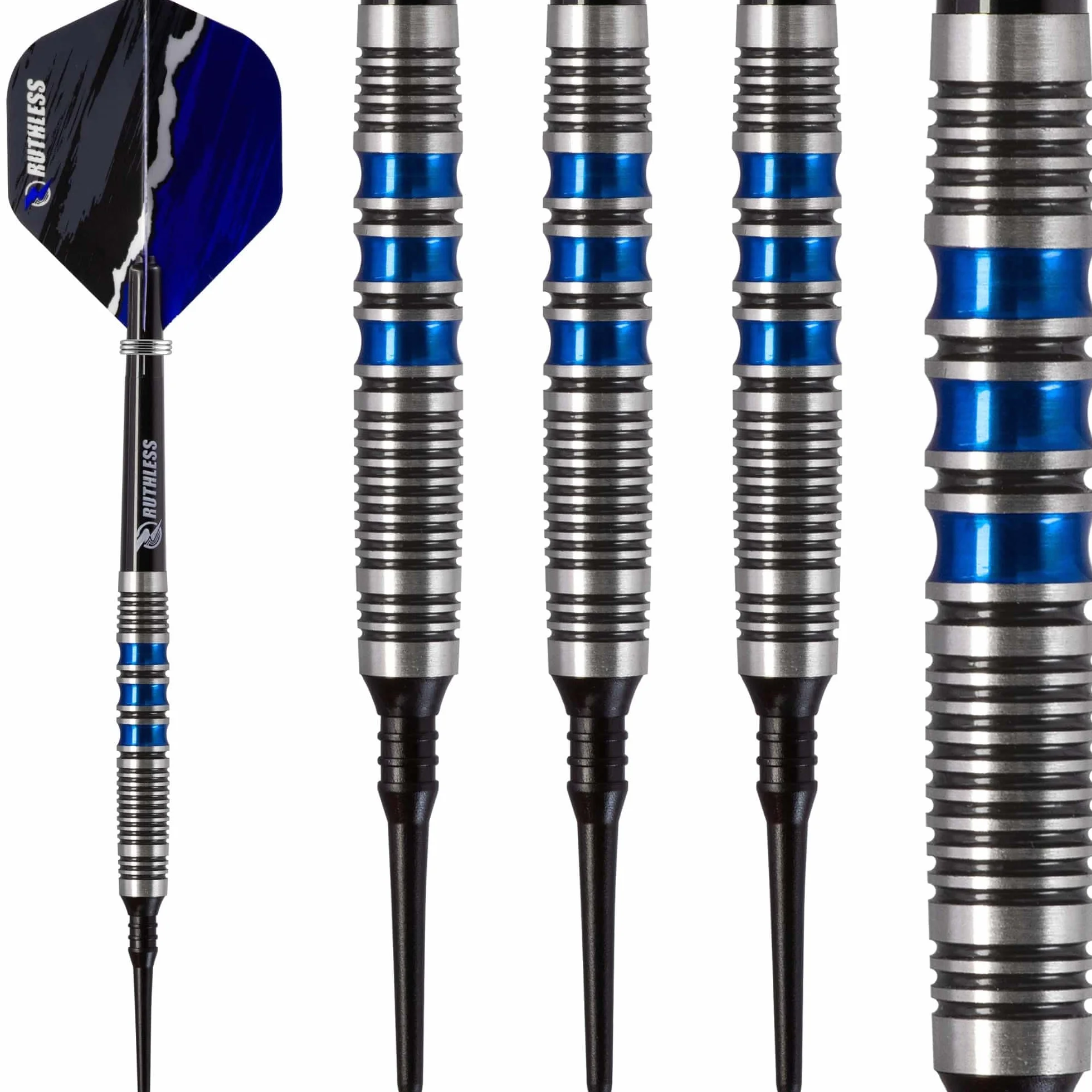 RUTHLESS Zestaw rzutek Blue Falcon, rzutki z miękką końcówką, wolframowe, niebieskie, 18 g
