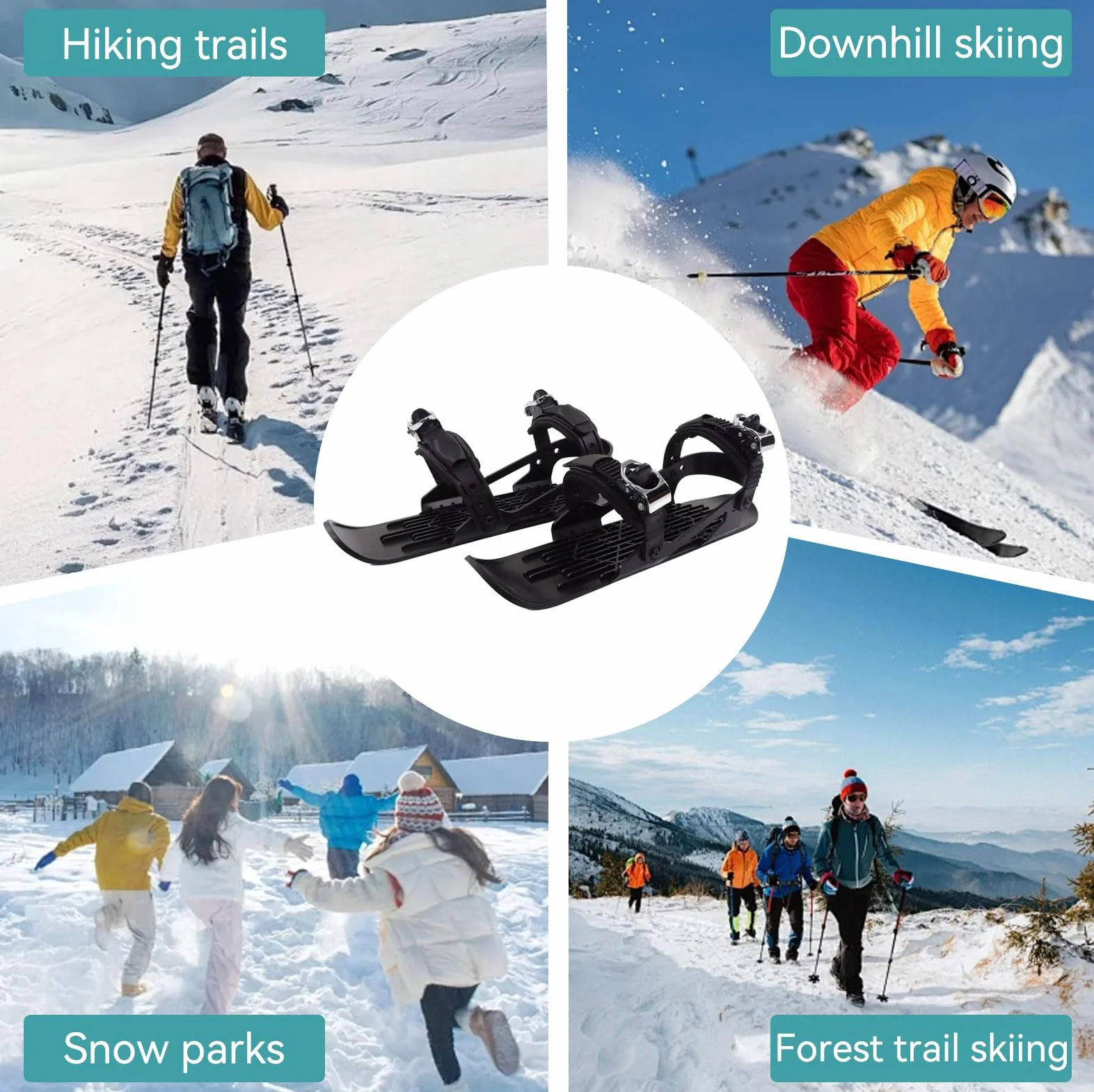 Mini łyżworolki, mini buty narciarskie, możliwość dopasowania do butów narciarskich, łyżworolek, snowboardów, na stoki zjazdowe, sporty zimowe