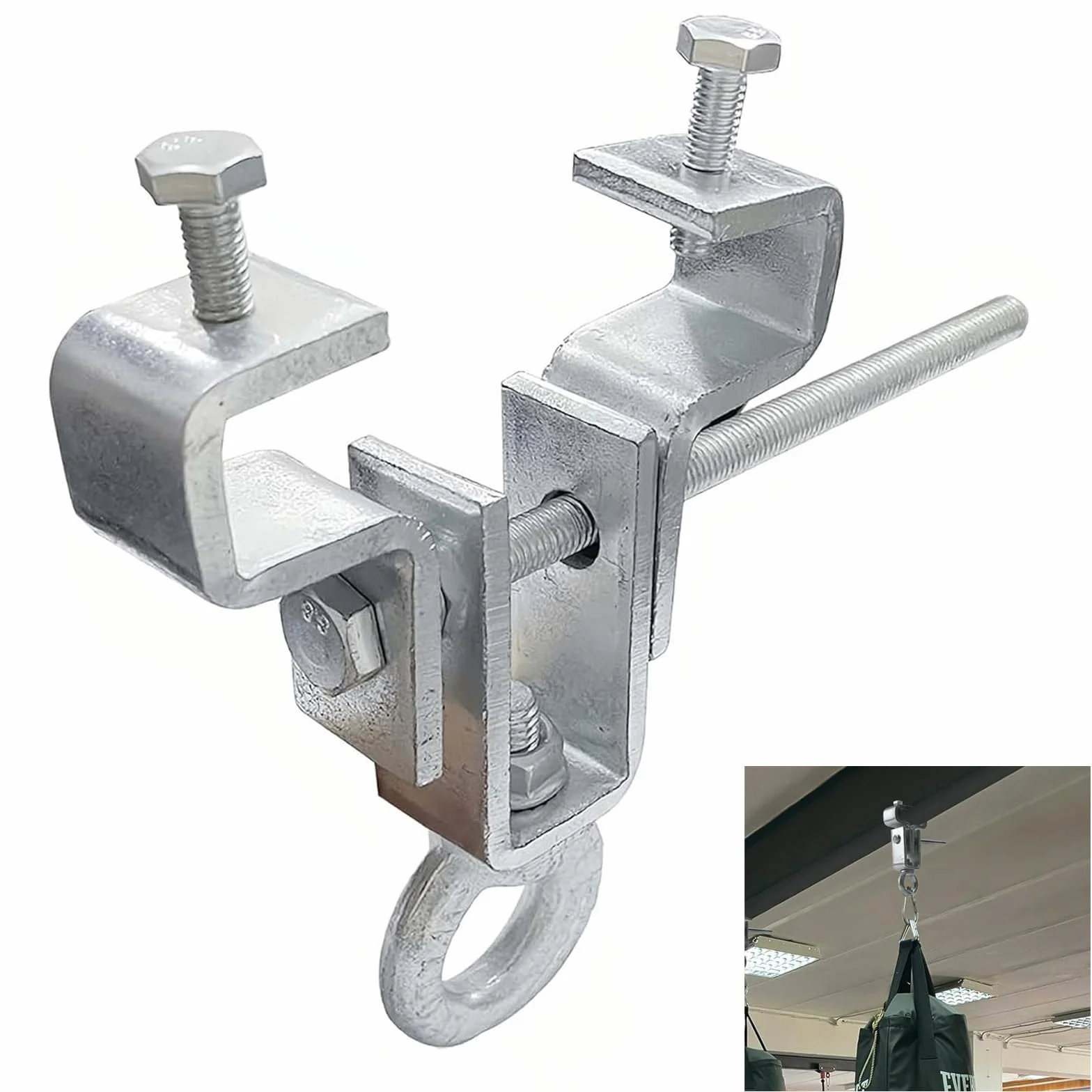I Beam wieszak ze stali stalowy wspornik szerokość regulowana 6,5-22 cm obciążenie 204 kg