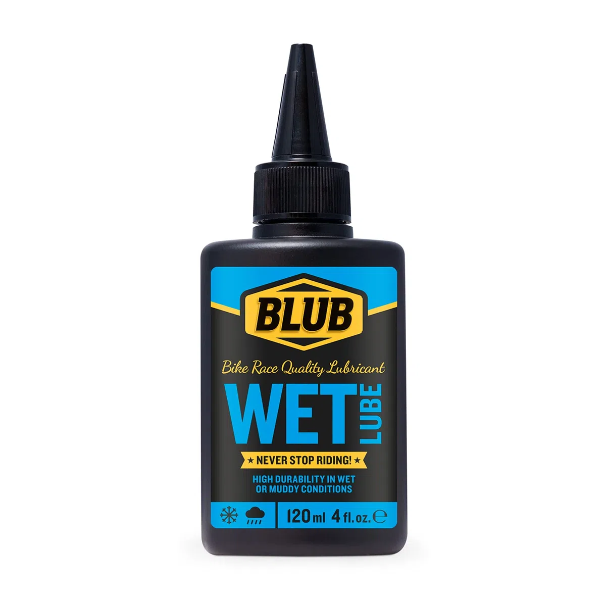 BLUB Wet Lube 120ml | Wodoodporny smar do łańcucha rowerowego | Smar do łańcucha górskiego i szosowego, olej do łańcucha do rowerów mokrych | Smar MTB | Wosk rowerowy