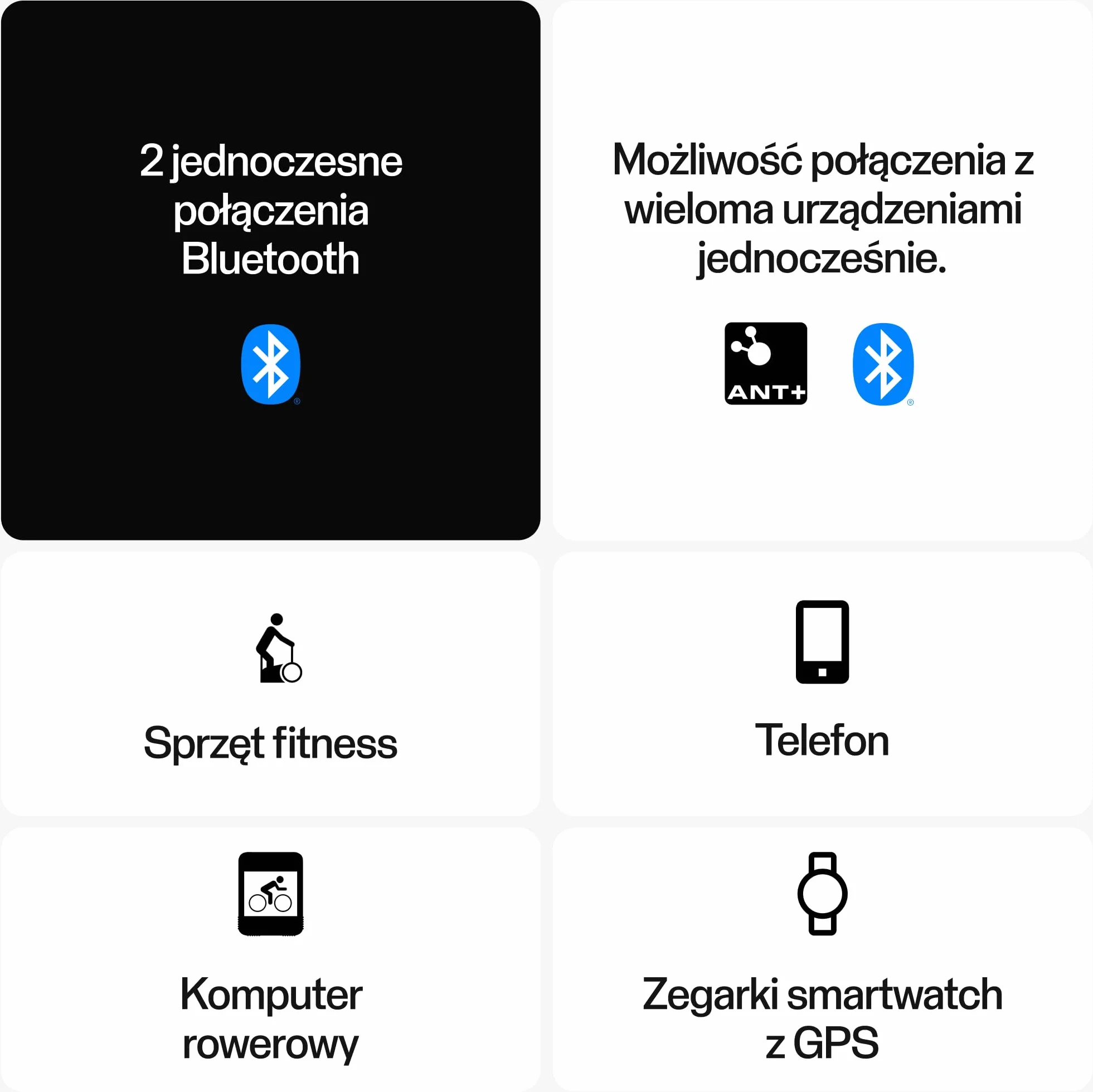 Polar H10 czarny czujnik tętna ANT+ Bluetooth EKG HRV wodoszczelny 62-74cm