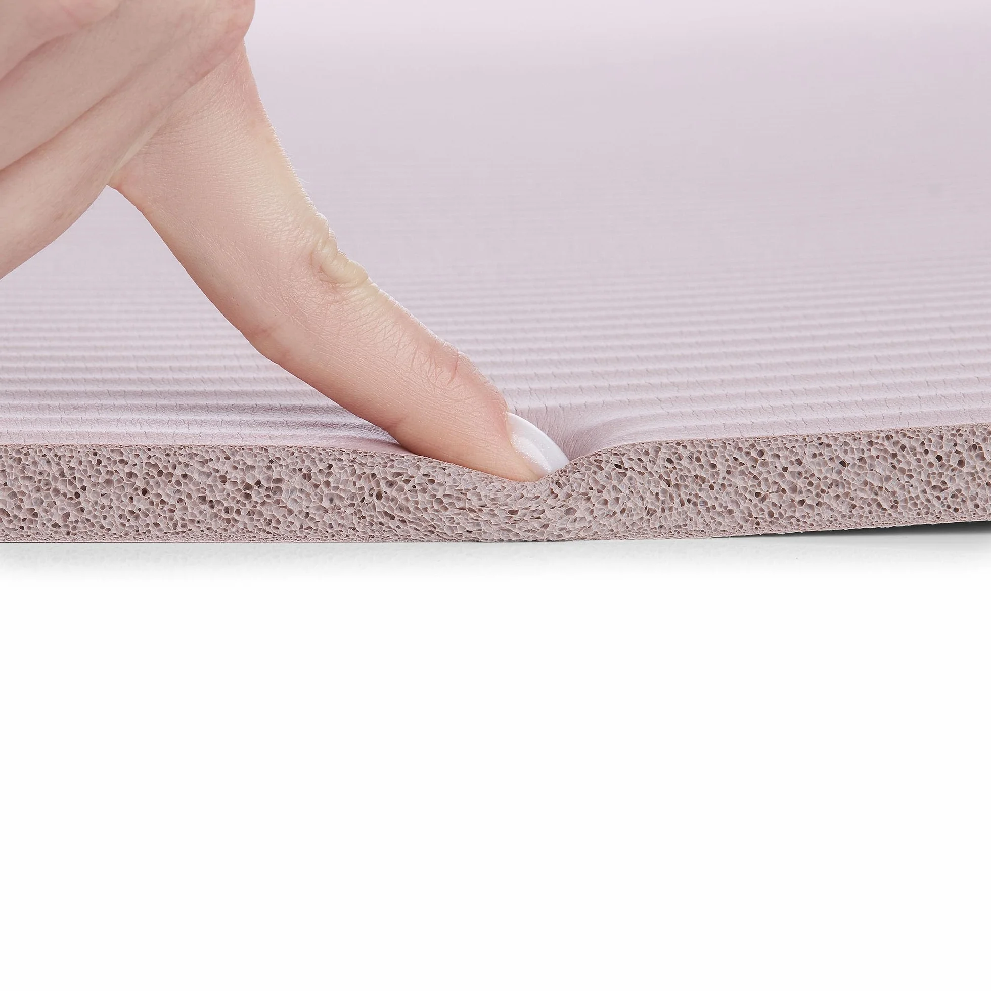 HyperMotion Mata do Ćwiczeń Fitness i Jogi NBR 183x61x1,5 cm Brudny Róż, Antypoślizgowa 15 mm, z Paskiem do Ćwiczeń i Przenoszenia, Gruba Mata do Jogi, Pilates i Stretchingu