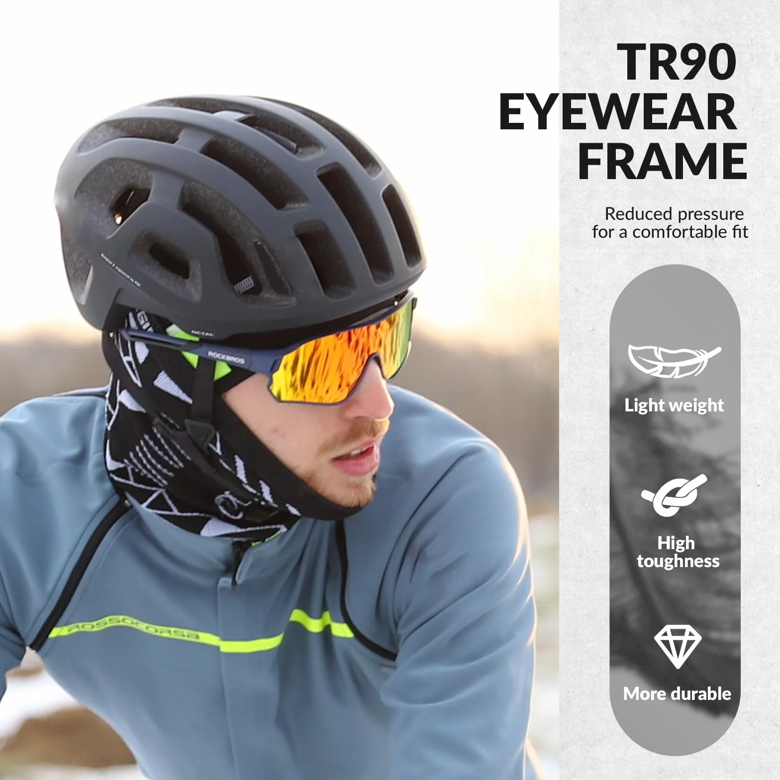 ROCKBROS Okulary Rowerowe Okulary Przeciwsłoneczne z Polaryzacją UV400 Kobiety Mężczyźni Okulary Przeciwwiatrowe Okulary Sportowe Okulary Rowerowe do Jazdy na Rowerze