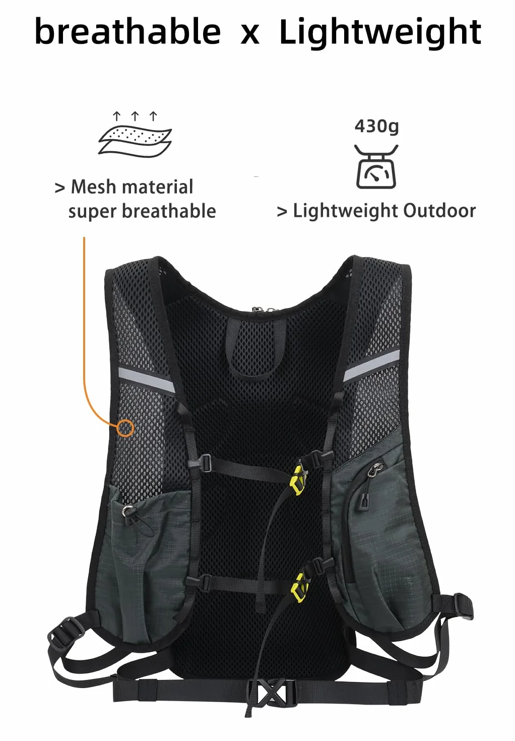 Lekki plecak turystyczny 15 l czarny do speedhikingu MTB
