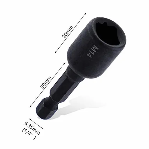 Adaptery do gwintowników M4-M14 1/4'' trzpień sześciokątny 7 sztuk