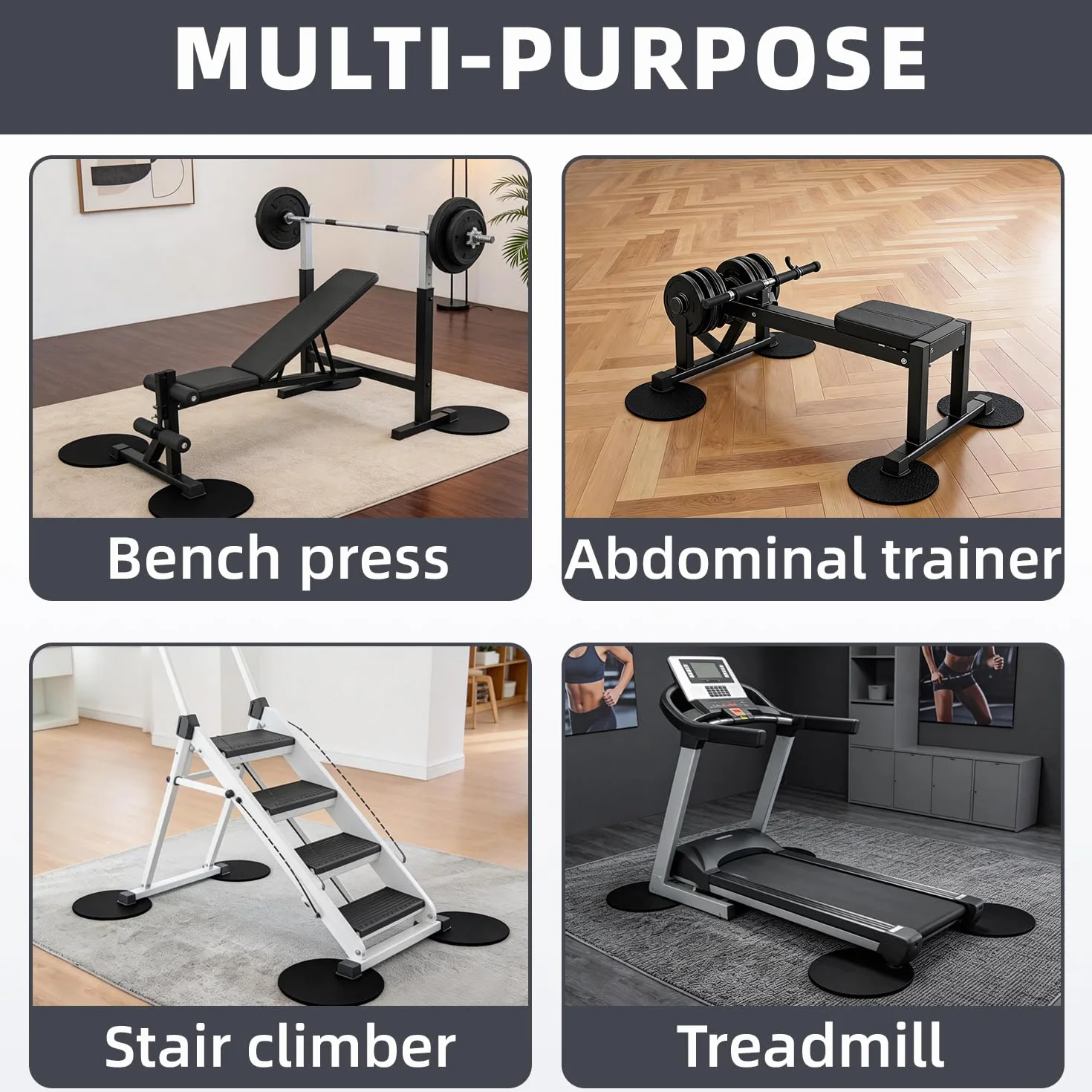 Mata do bieżni, 6 sztuk mata ochronna do narzędzi fitness o grubości 6 mm, antypoślizgowa mata do bieżni 10 x 10 x 0,6 cm do bieżni gimnastycznej, czarna