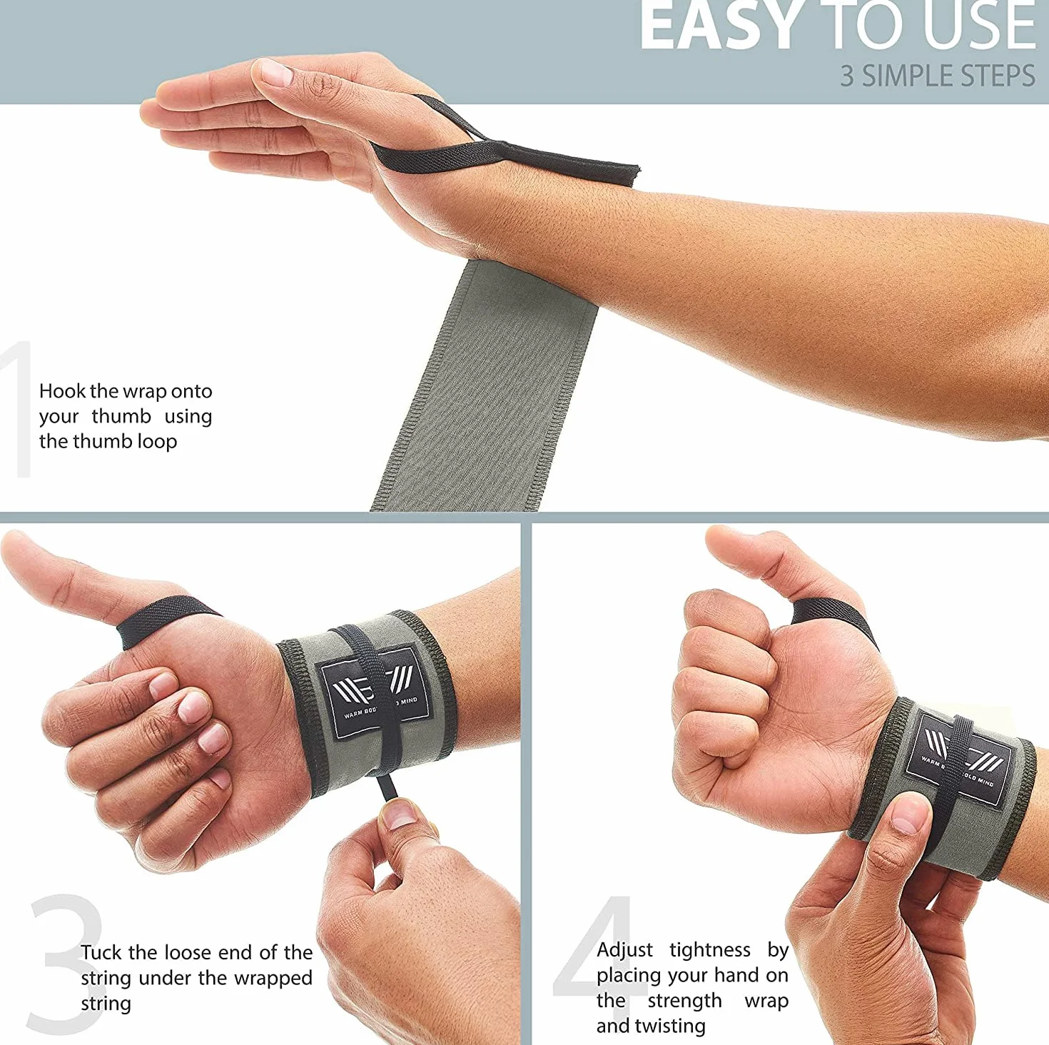 Bandaże na Nadgarstek do Podnoszenia Ciężarów Cotton Wrist Wraps Trójbój Siłowy Martwy Ciąg Weightlifting