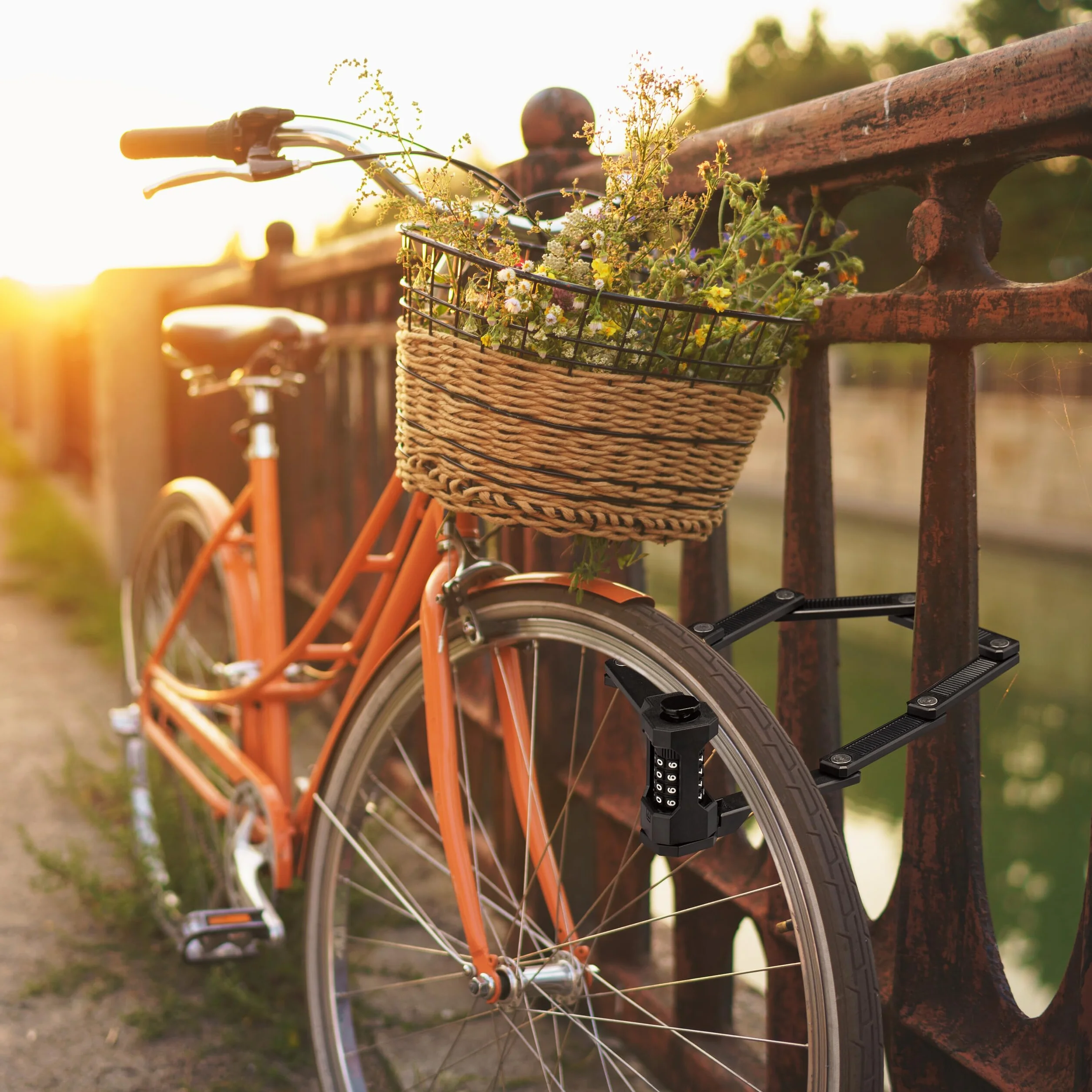 Relaxdays Składane zapięcie rowerowe 65 cm ogniwowe do rowerów elektrycznych MTB czarne