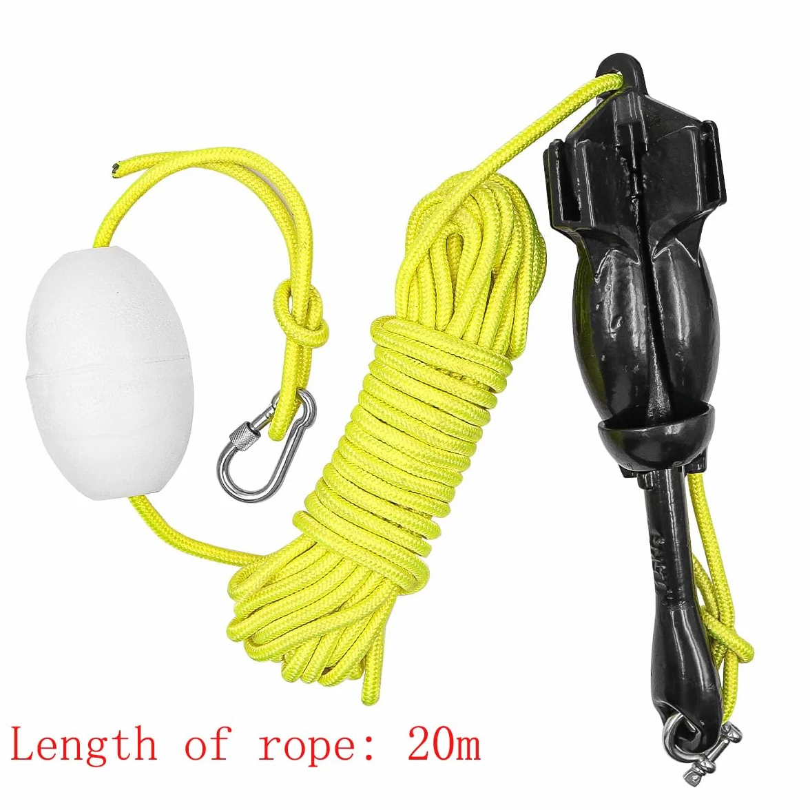 Kotwica do łodzi, uniwersalna kotwa do łodzi, stal węglowa, składany hak kajakowy z liną, składana kotwica, stal węglowa, 1,5 kg, do łodzi na statek