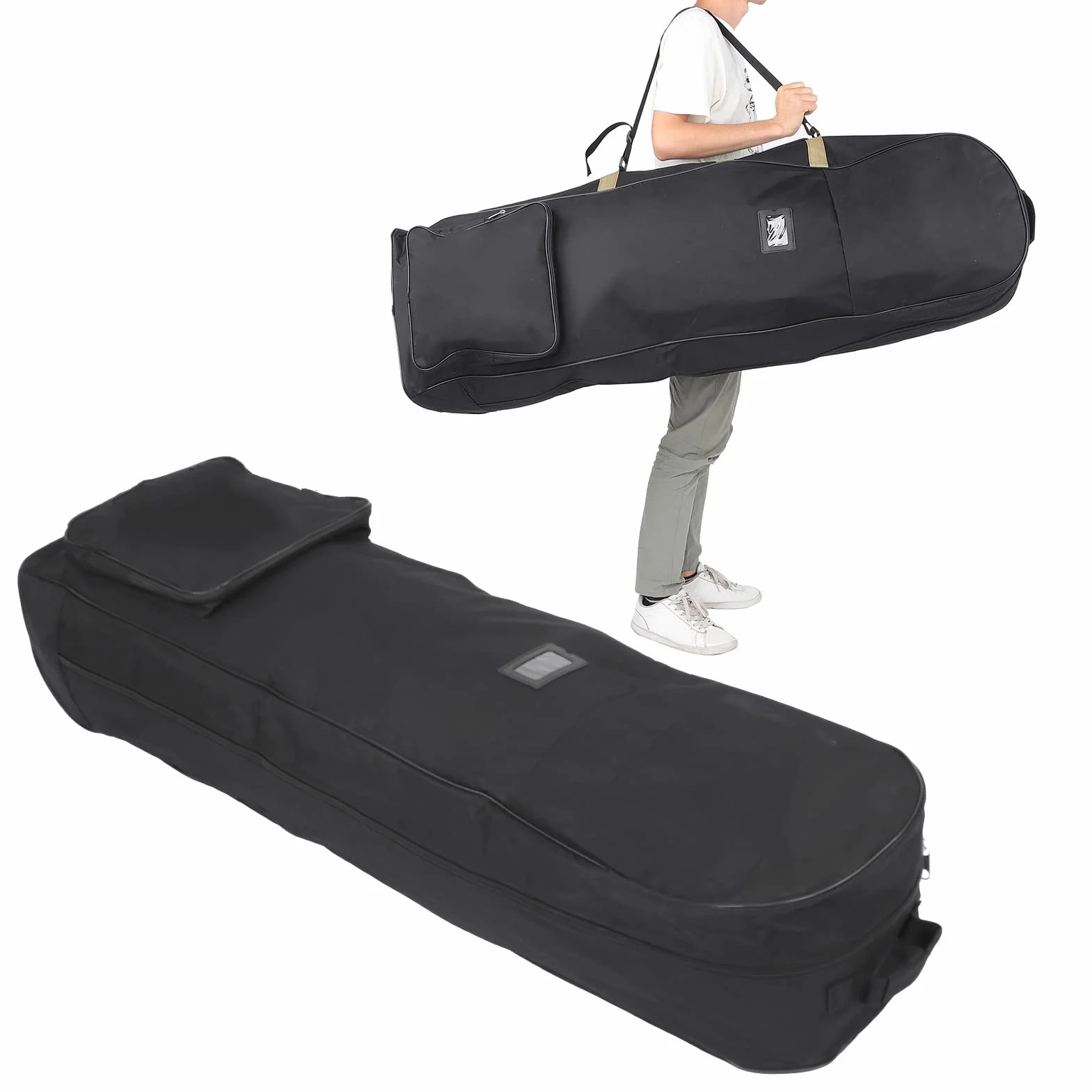 600D Heavy Duty Travel Bag with Wheels, Universal Size Foldable Waterproof Padded Club Travel Bag for Airlines