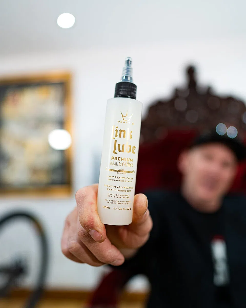 Peaty's Premium Link Lube Smar do łańcucha rowerowego na każdą pogodę - ultra gładki łańcuch, kaseta i koła zębate - 120 ml, biały