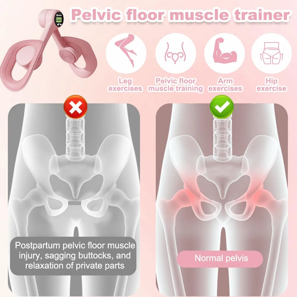 Thigh Master, przyrząd treningowy do treningu pośladków kobiecych z inteligentnym liczeniem, trymer wewnętrzny uda, trener dna miednicy, trening bioder, ramion