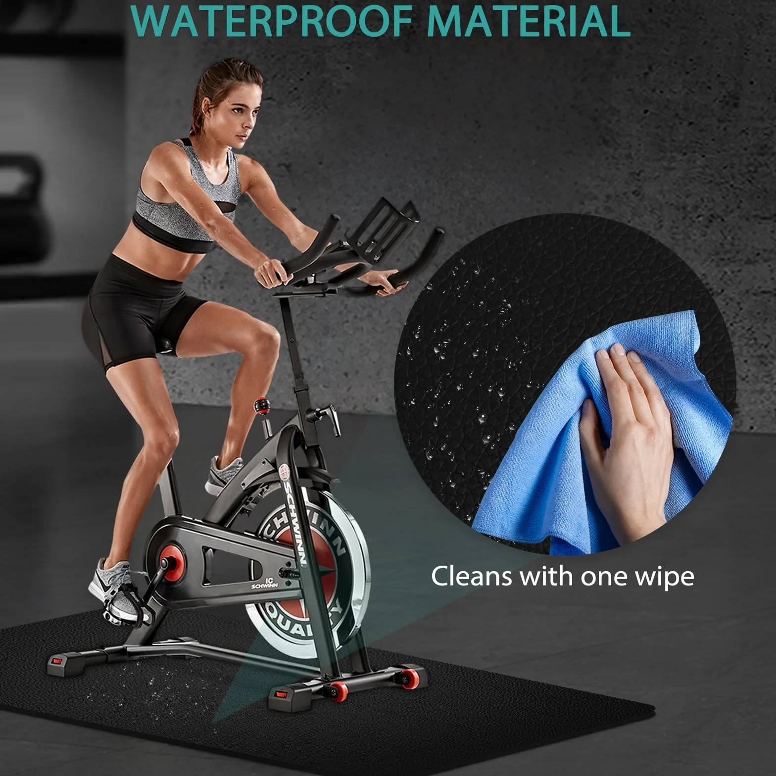 Mata ochronna na bieżnię antypoślizgowa 6 mm PCW do sprzętu fitness