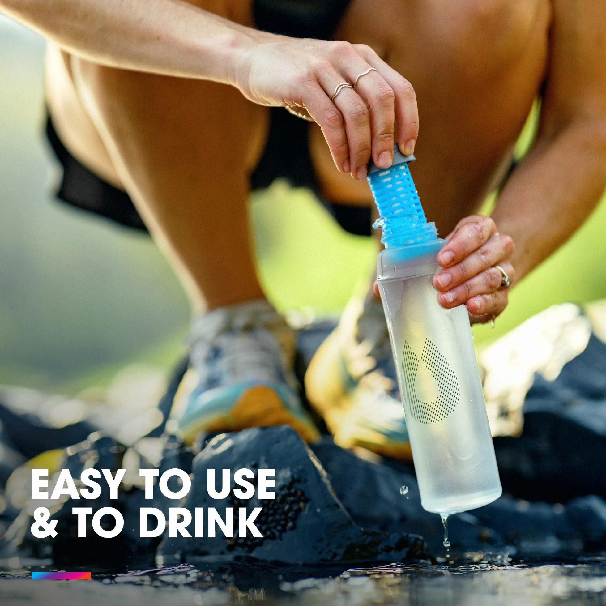 HydraPak UltraFlask+ nasadka filtrująca - akcesorium do filtracji wody - szybki przepływ - idealna do biegania po szlaku, wędrówek, sportów wytrzymałościowych, biwakowania, podróży i gotowości na
