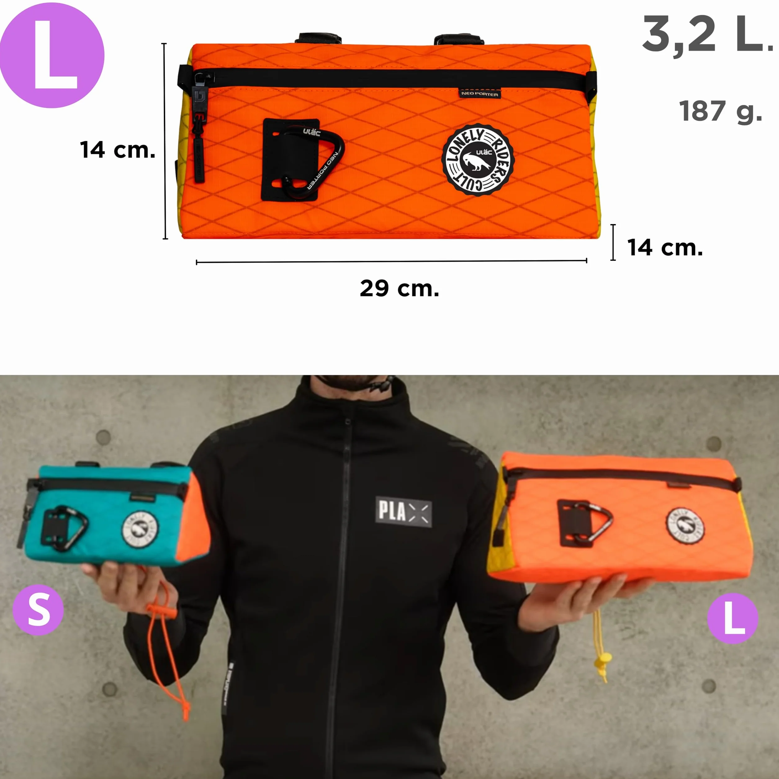 ULAC COURSIER APEX Torba na kierownicę Lava 3,2 l
