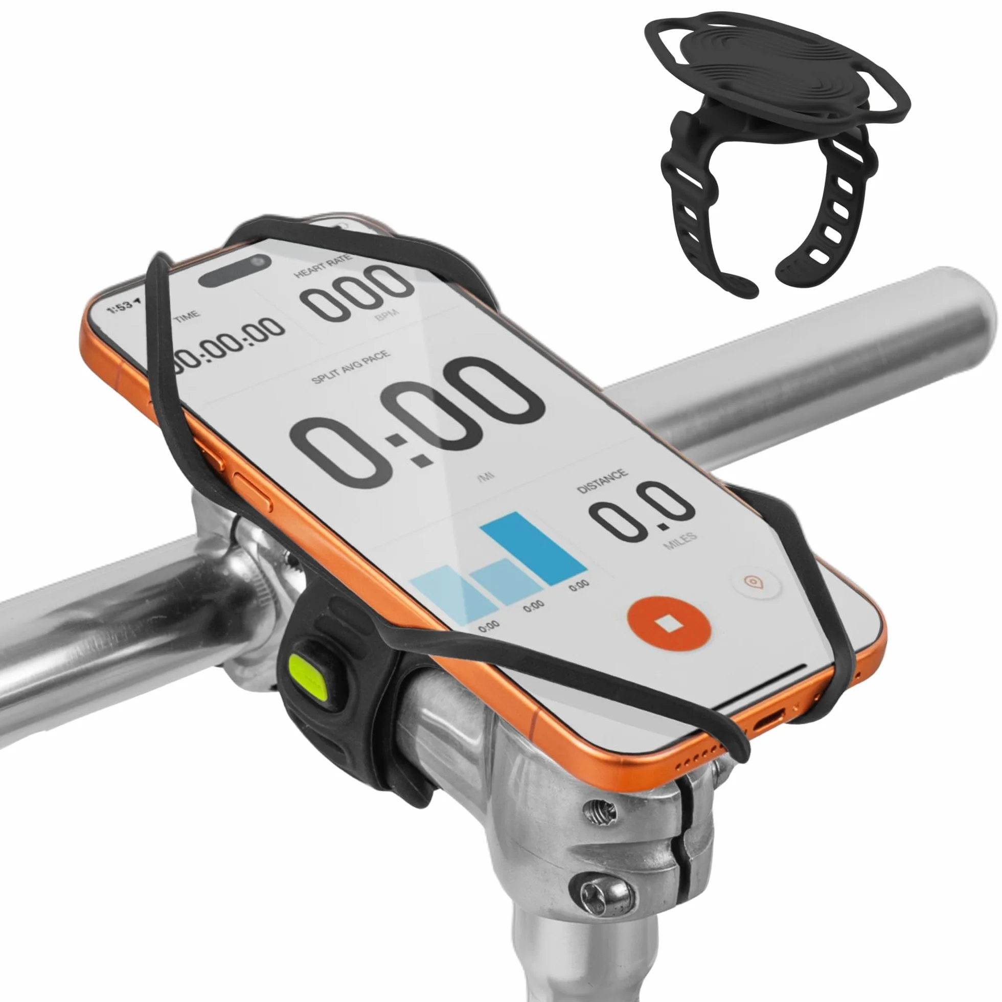 Bone Bike Tie 6 Pro, uchwyt rowerowy na telefon, silikonowy odporny na zarysowania ze stabilnym podwójnym paskiem i kompaktową konstrukcją do schowania, uchwyt na smartfon szosowy kompatybilny z