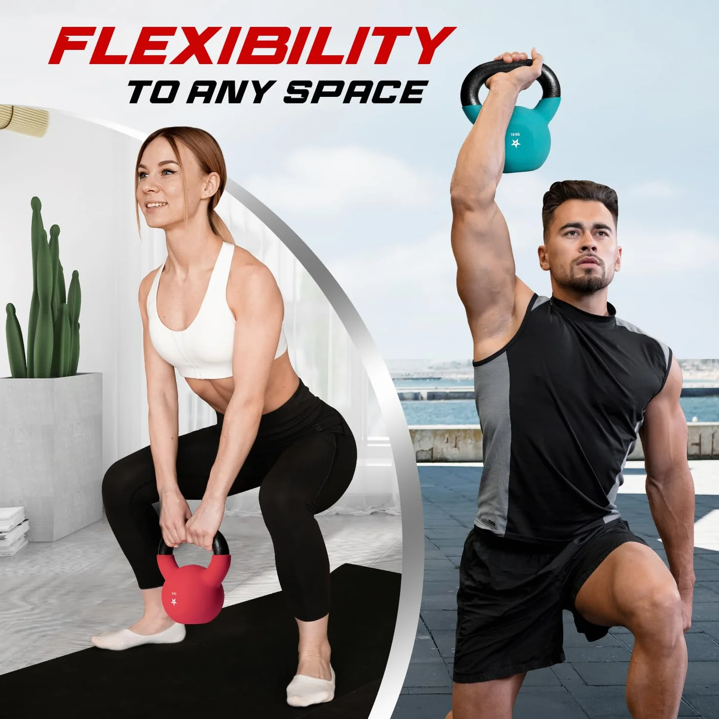 Yes4All WV6P Kettlebell 8 kg czerwony powlekane neoprenem