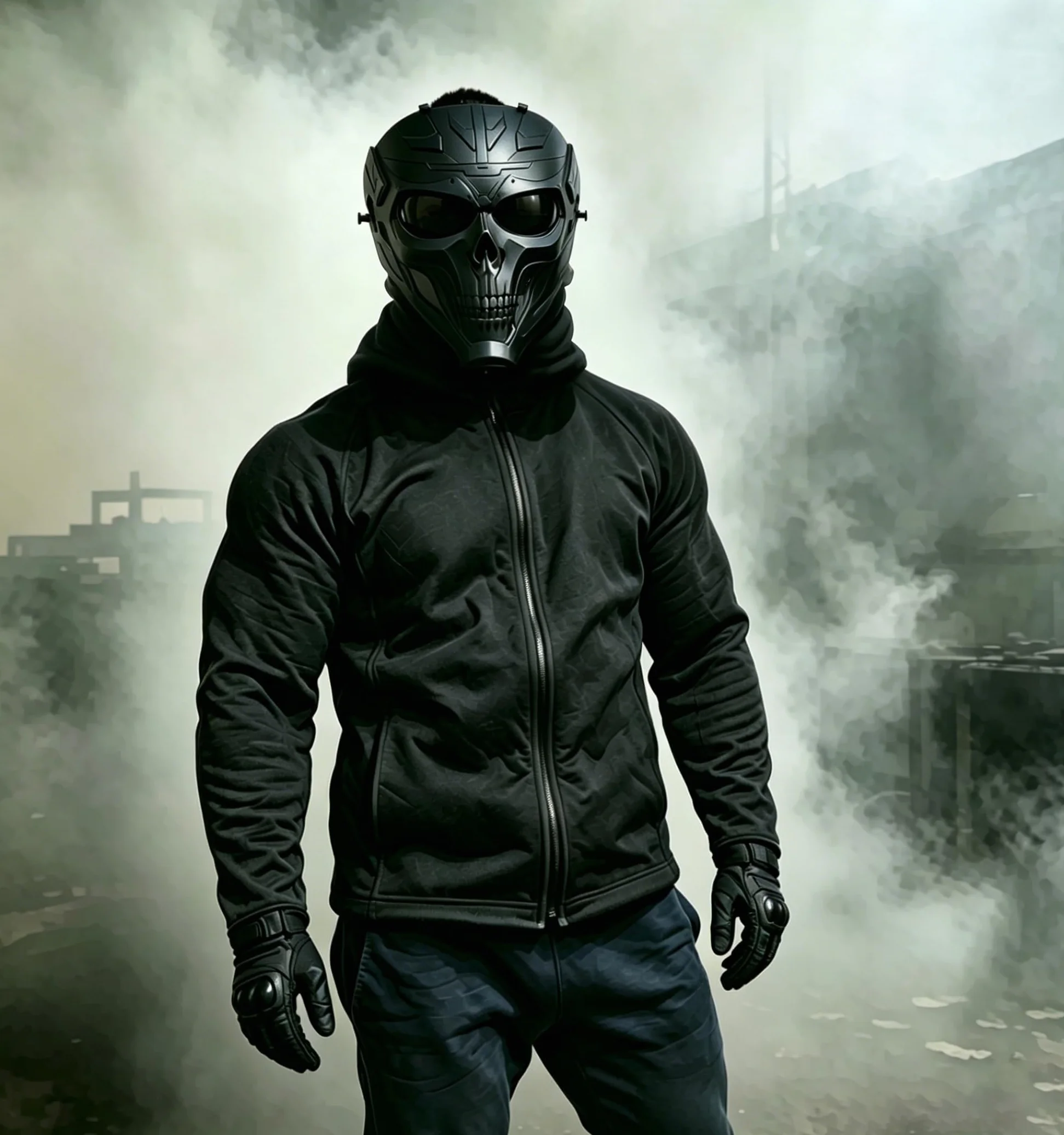 Maska paintballowa taktyczna z czaszką ochronna na całą twarz szara przezroczysta na polowanie CS Halloween