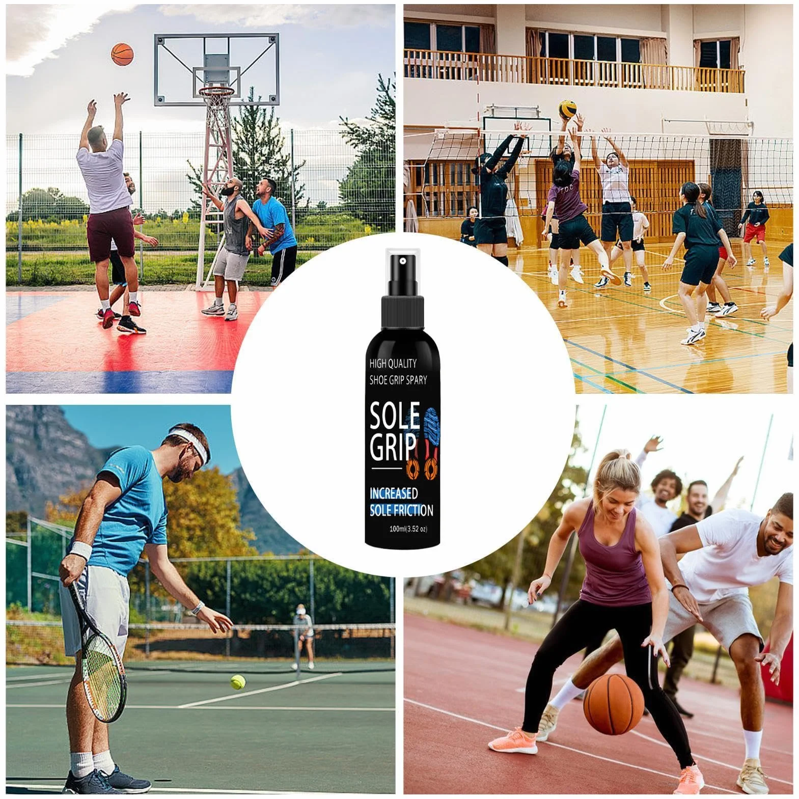 Basketball Shoe Grip Spray Anti-Slip Traction Enhancer for Sneakers