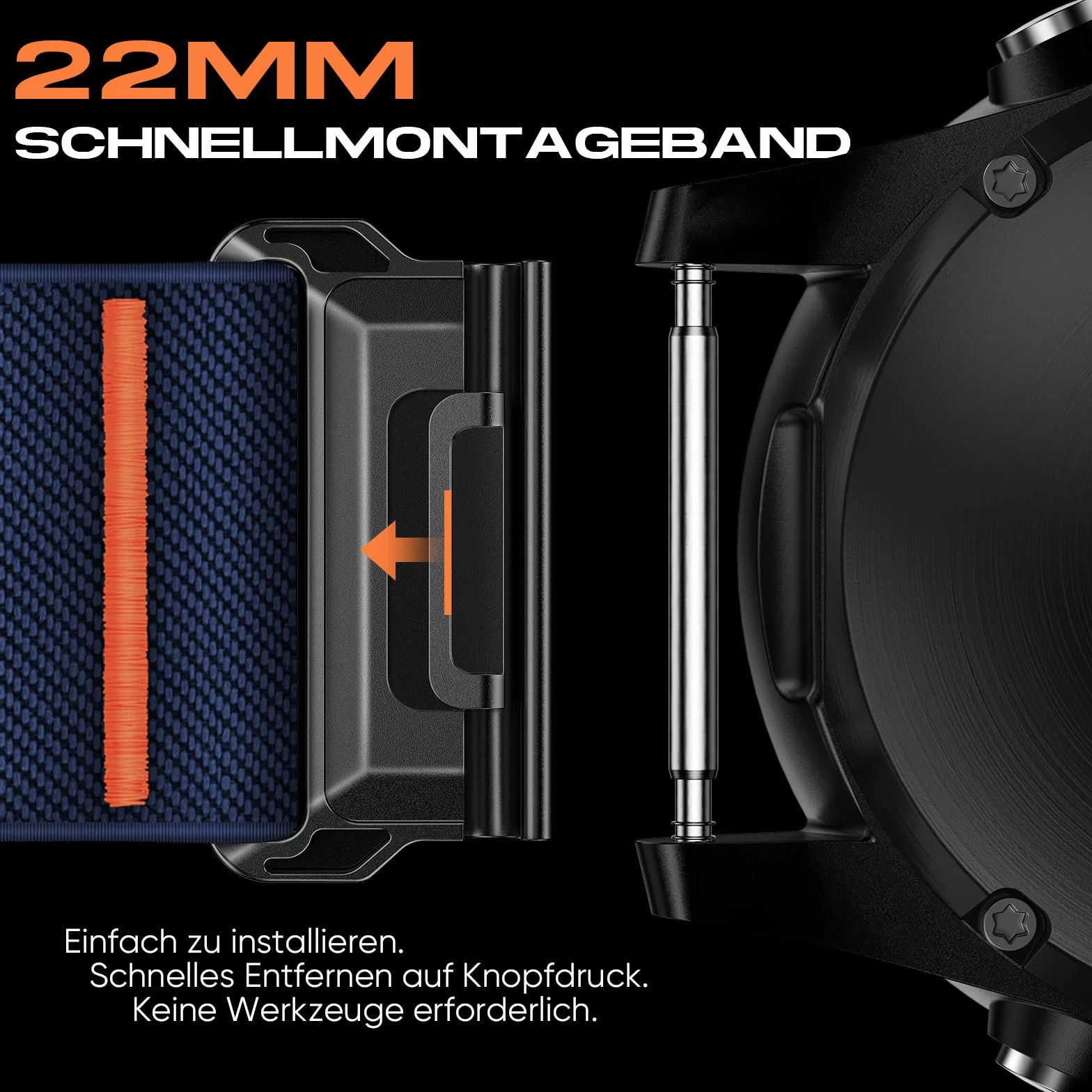 Suitisbest Sportowa bransoletka kompatybilna z bransoletką Garmin, 22 mm, Quick Fit, rozciągliwa, nylonowa, sportowa opaska z haczykiem S