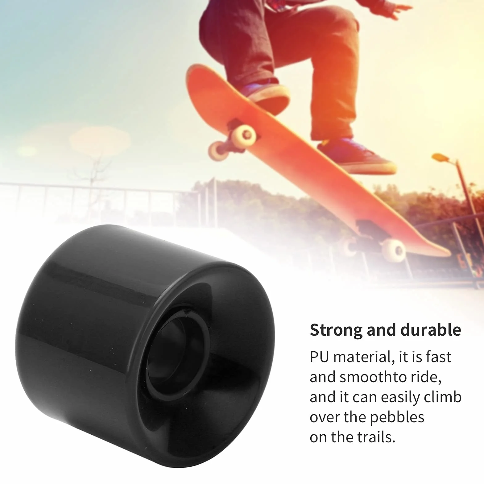 4 Szt. Kółka do Deskorolki 60x45mm 78A Kółka do Longboardów Cruiser Akcesoria do Wymiany(czarny)