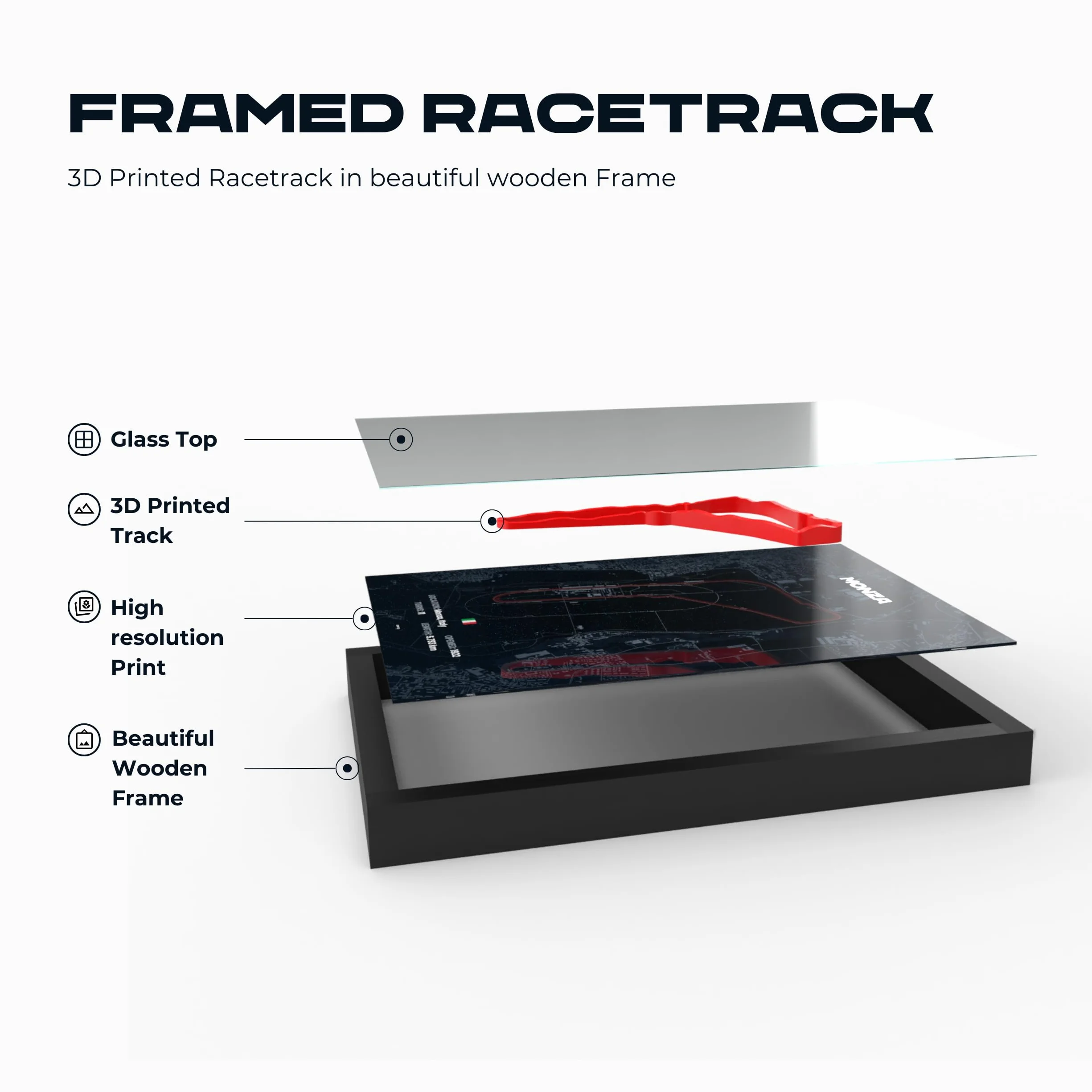 Plakat 3D Motorsport Australia A3 w drewnianej ramie 2000dpi 280g papieru dekoracja ścienna
