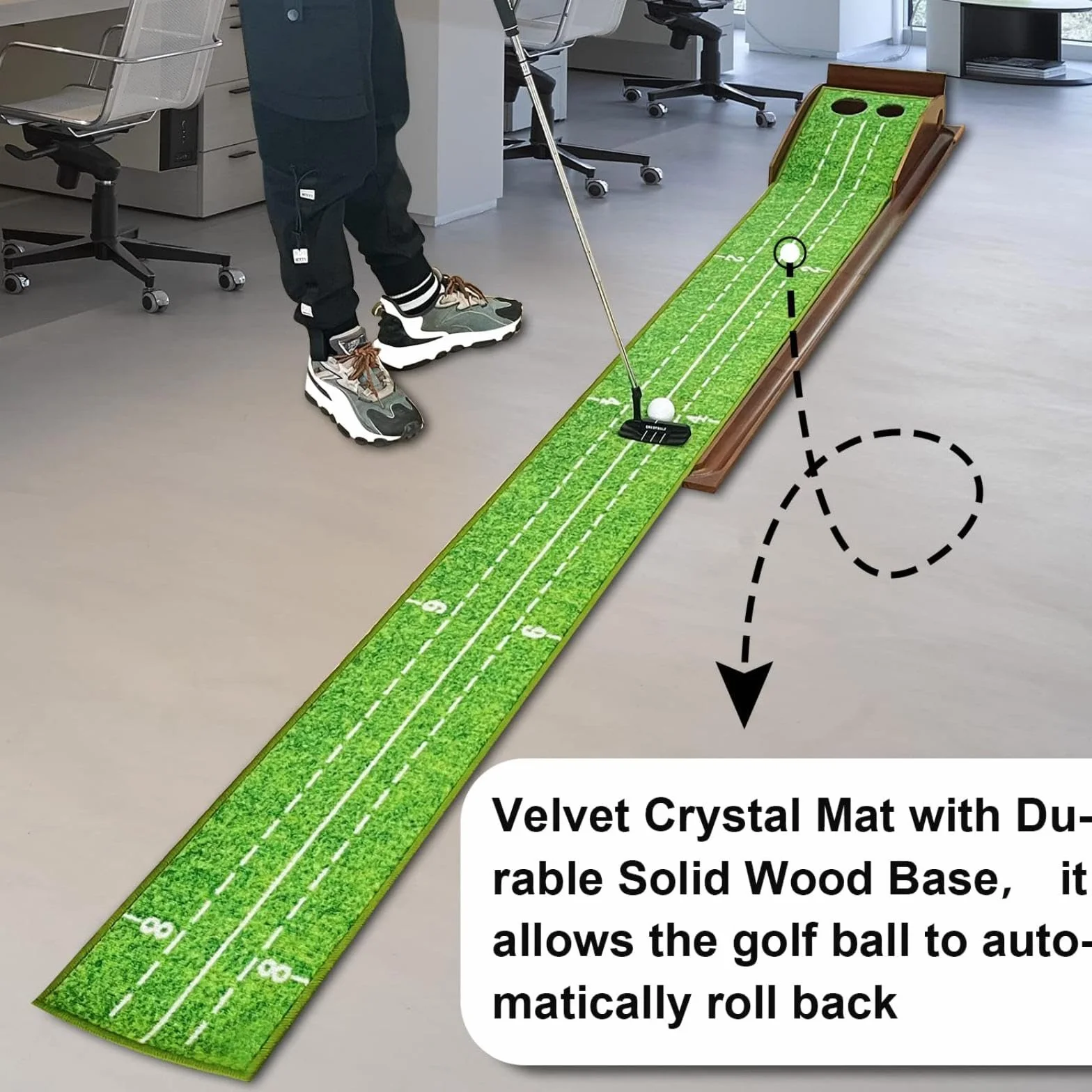 CRESTGOLF Mata do golfa mata do ćwiczeń osobistych Outdoor Gold Gold Indoor Leisure Easy Folding Putter Pad