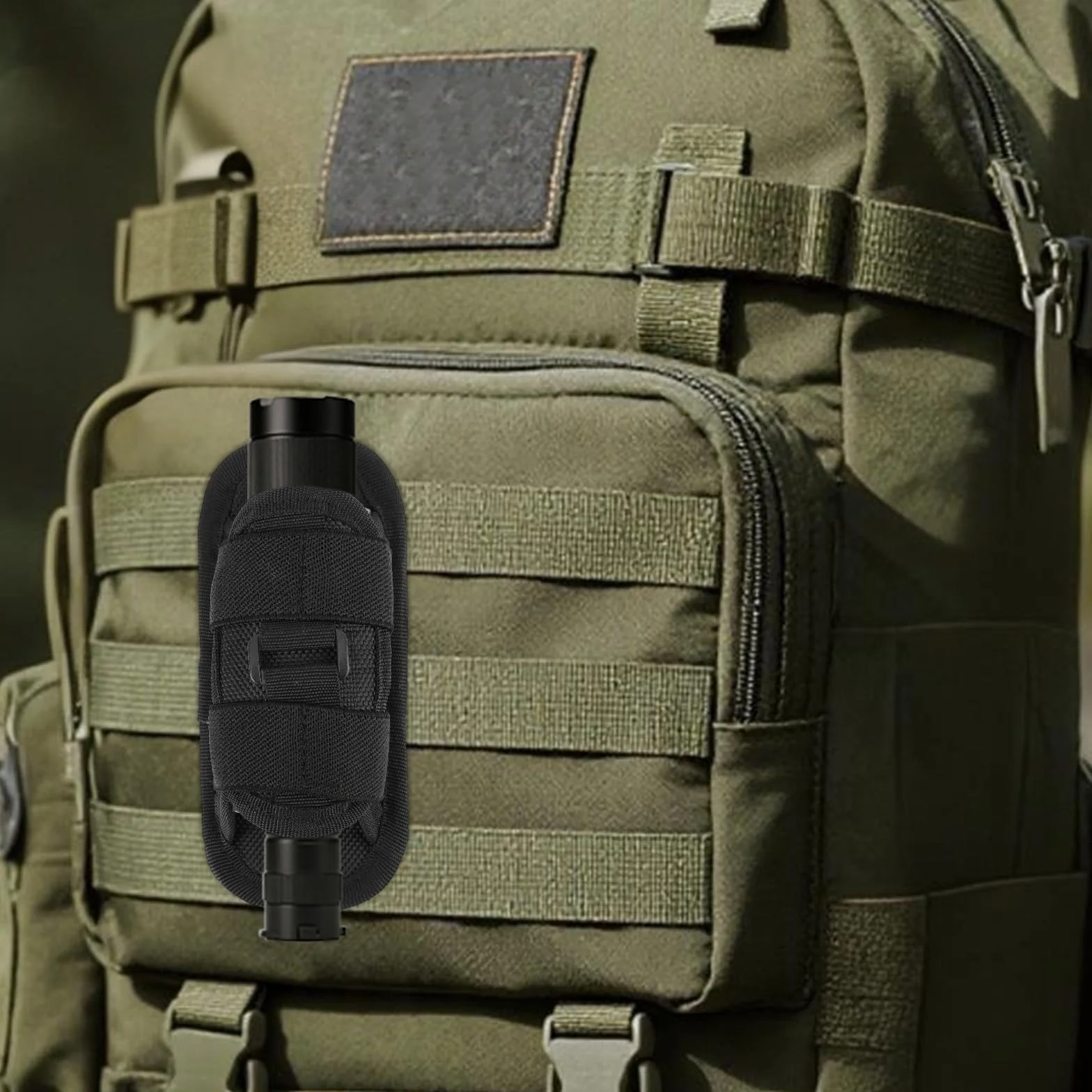 BOXOB 2szt Kabura na Latarkę Taktyczną, Wielofunkcyjna Torba Outdoorowa z Obrotowym Klipsem 360° Akcesoria do Pasa Służbowego dla Policji i Osób Aktywnych na Świeżym Powietrzu (Czarna)
