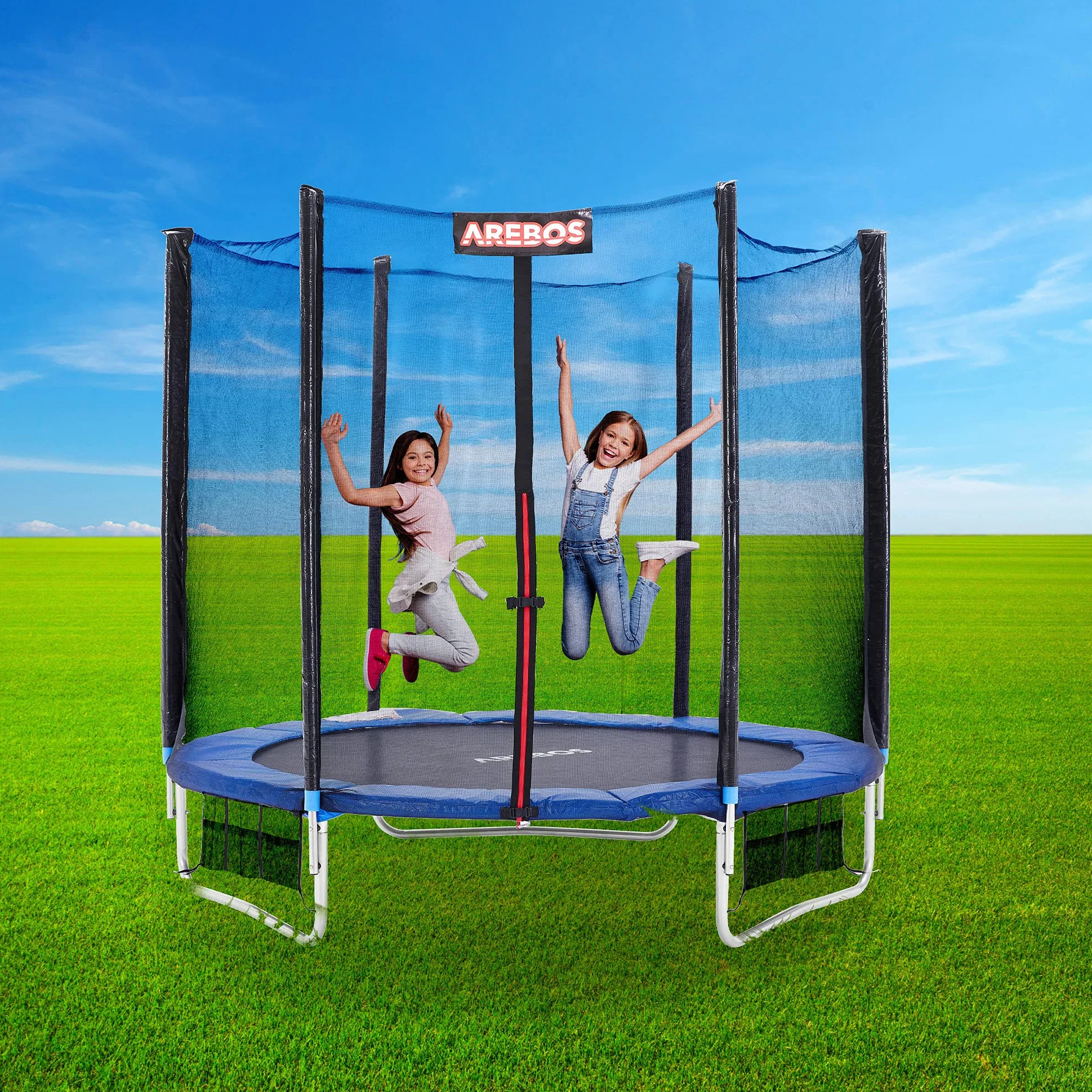 Arebos Mata do trampoliny Ø 264 cm, do trampolin o średnicy 305 cm, 54 oczek i długości sprężyny 140 mm, mata do skakania, obciążenie 150 kg, 9-krotne szwy, polipropylen
