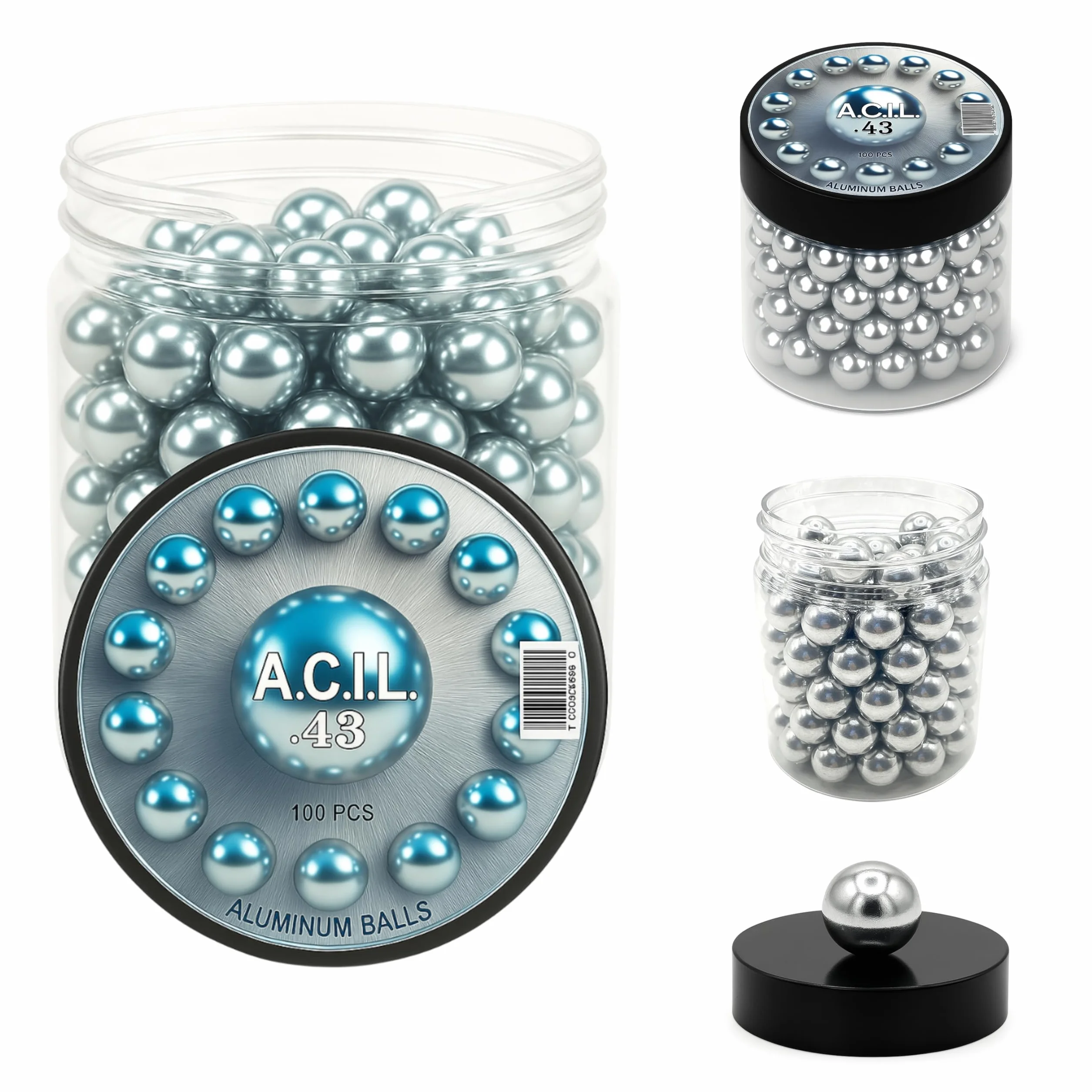 Kulki aluminiowe w 43 Kaliber Solid Resuable Seamless Paintballs do wysokiego uderzenia, treningu, ćwiczeń celowych i obrony .43 Cal.
