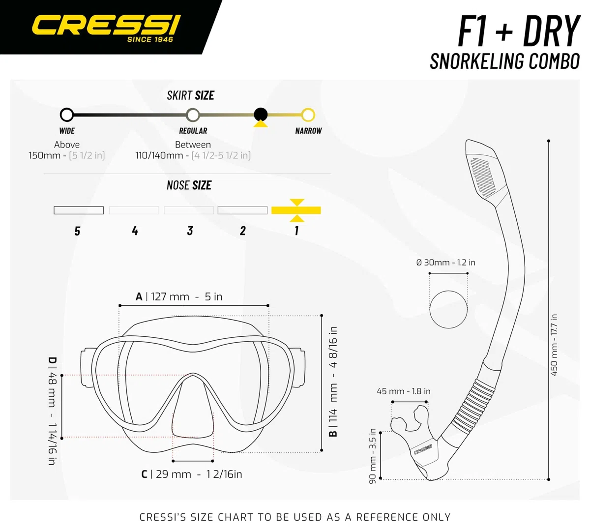 CRESSI F1 - bezramowa maska do nurkowania i snorkelingu, zestaw bezramowa maska do nurkowania i nurkowania, jeden rozmiar, uniseks