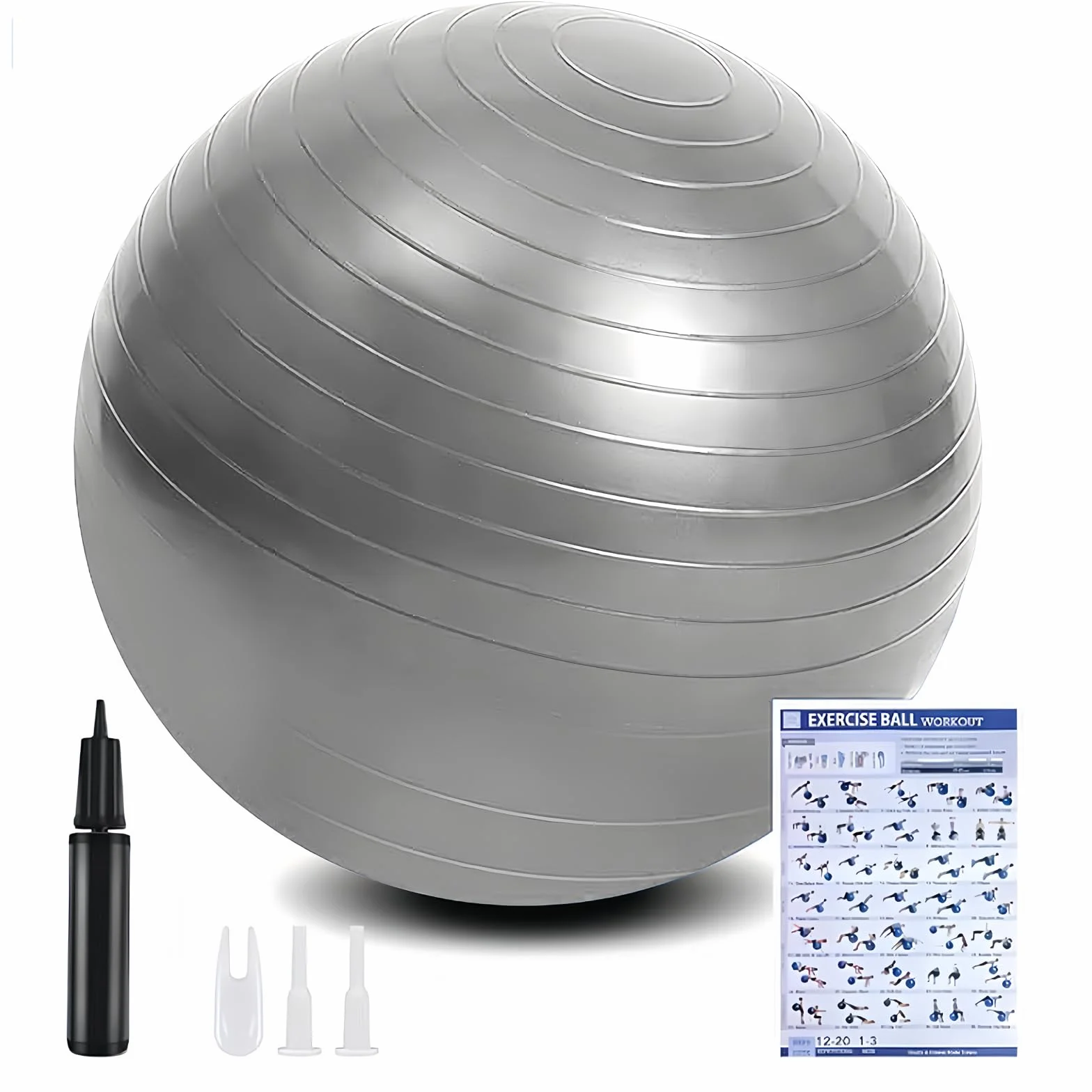 flintronic piłka do ćwiczeń, antypoślizgowa piłka do jogi, piłki fitness, 55 cm bardzo gruba szwajcarska piłka z ręczną pompką do jogi, pilatesu, fitnessu
