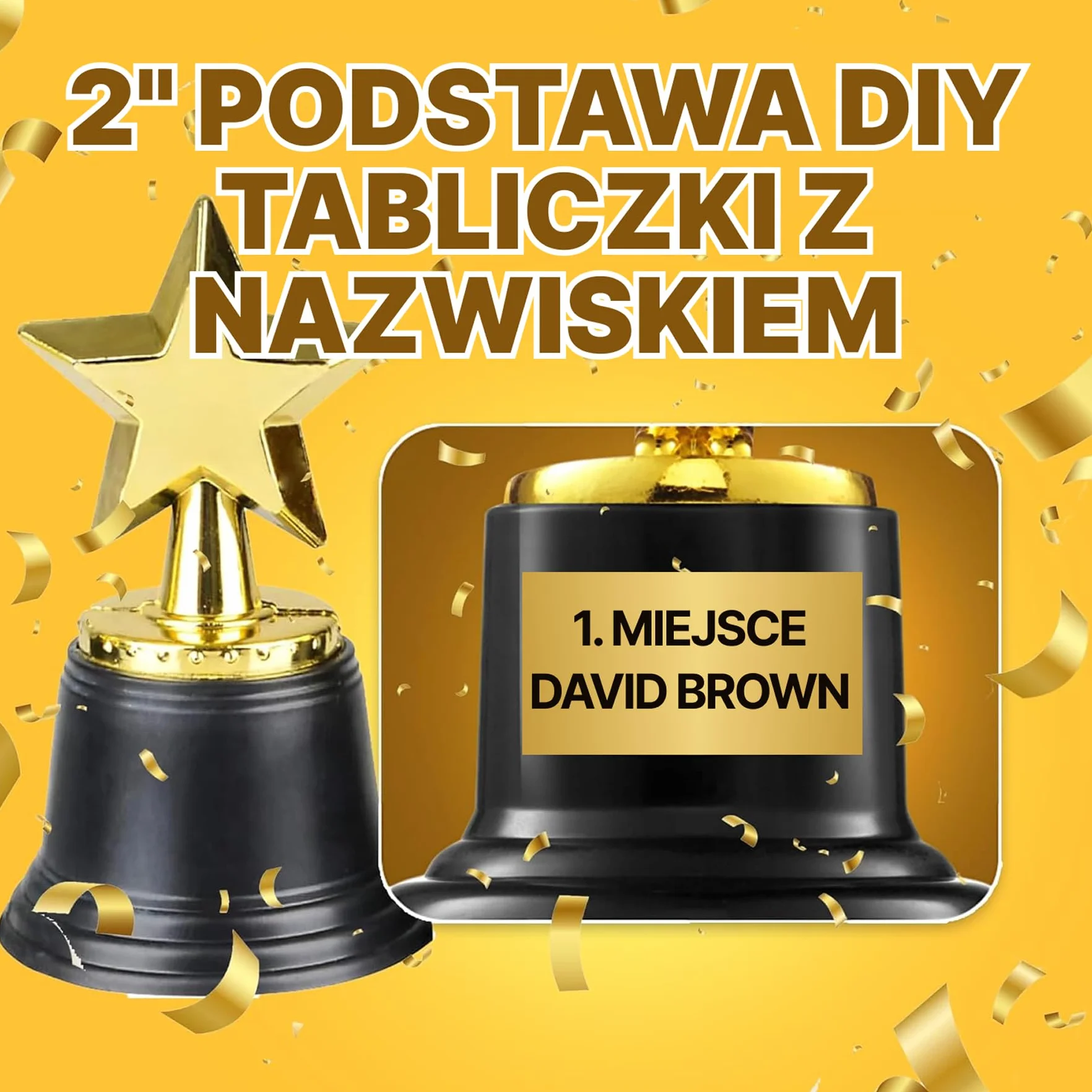 Nagroda Bedwina Star Trophy – pakiet 12 szt., złote trofea 11,4 cm dla dzieci i dorosłych, na konkursy, wydarzenia sportowe, dekoracje imprez, upominki dla nauczycieli i gości