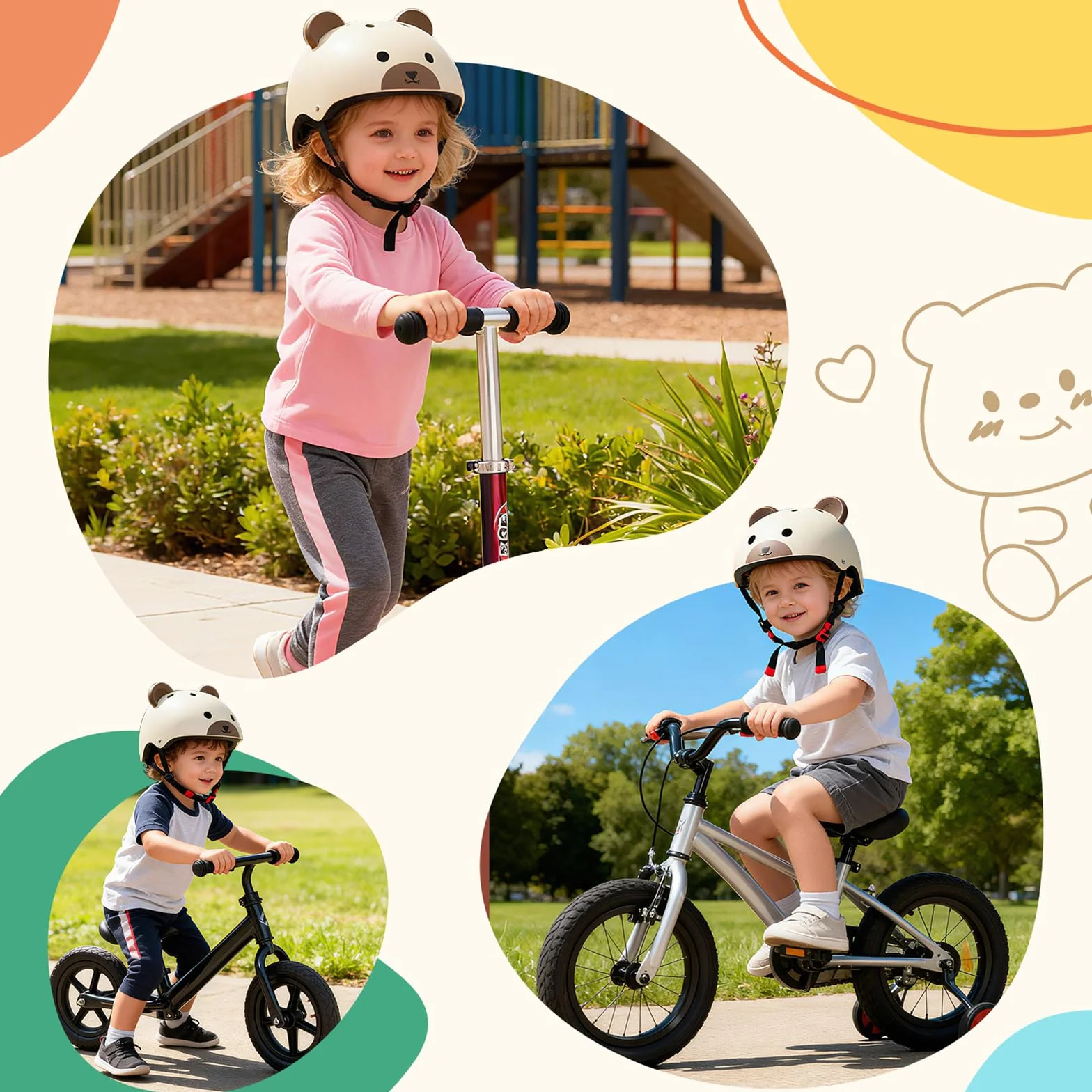 XJD Kask rowerowy dla dzieci 1-8 lat regulowany bezpieczeństwa wzór zwierzęcy 44-50 cm