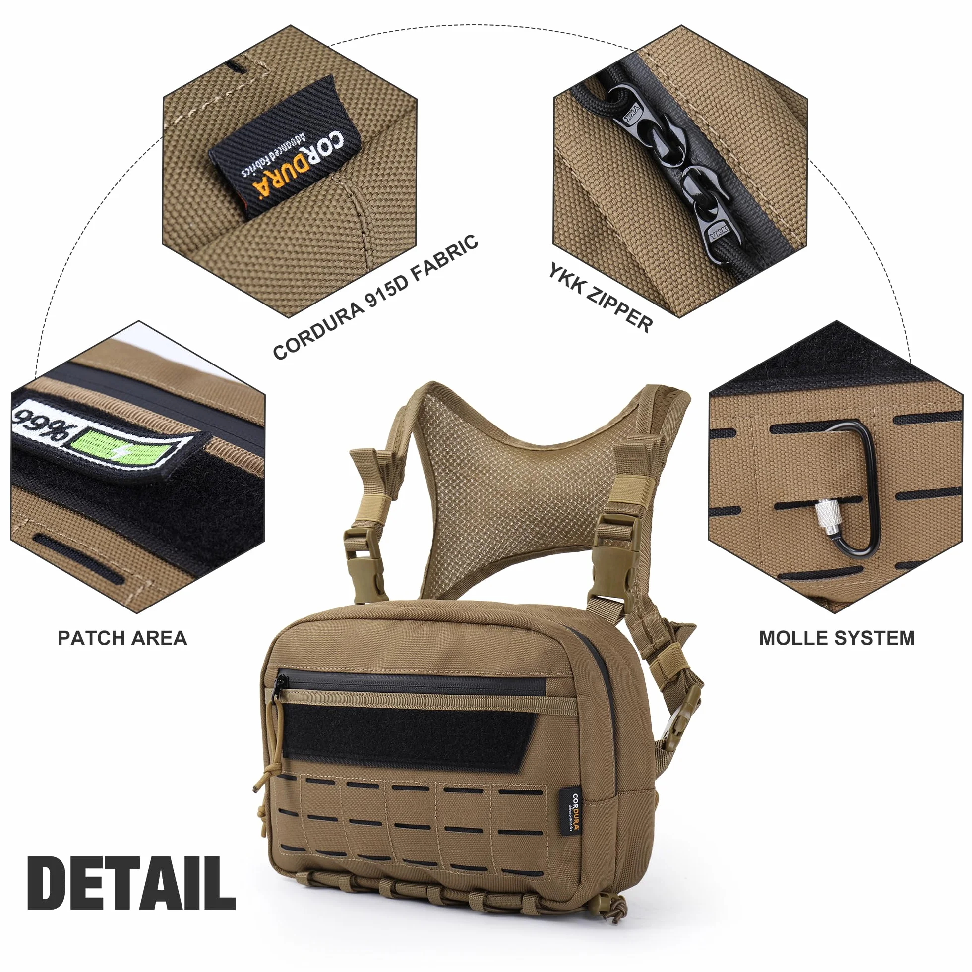 Mardingtop Taktyczna kieszeń na pierś Molle kamizelka Pouch Chest Rig