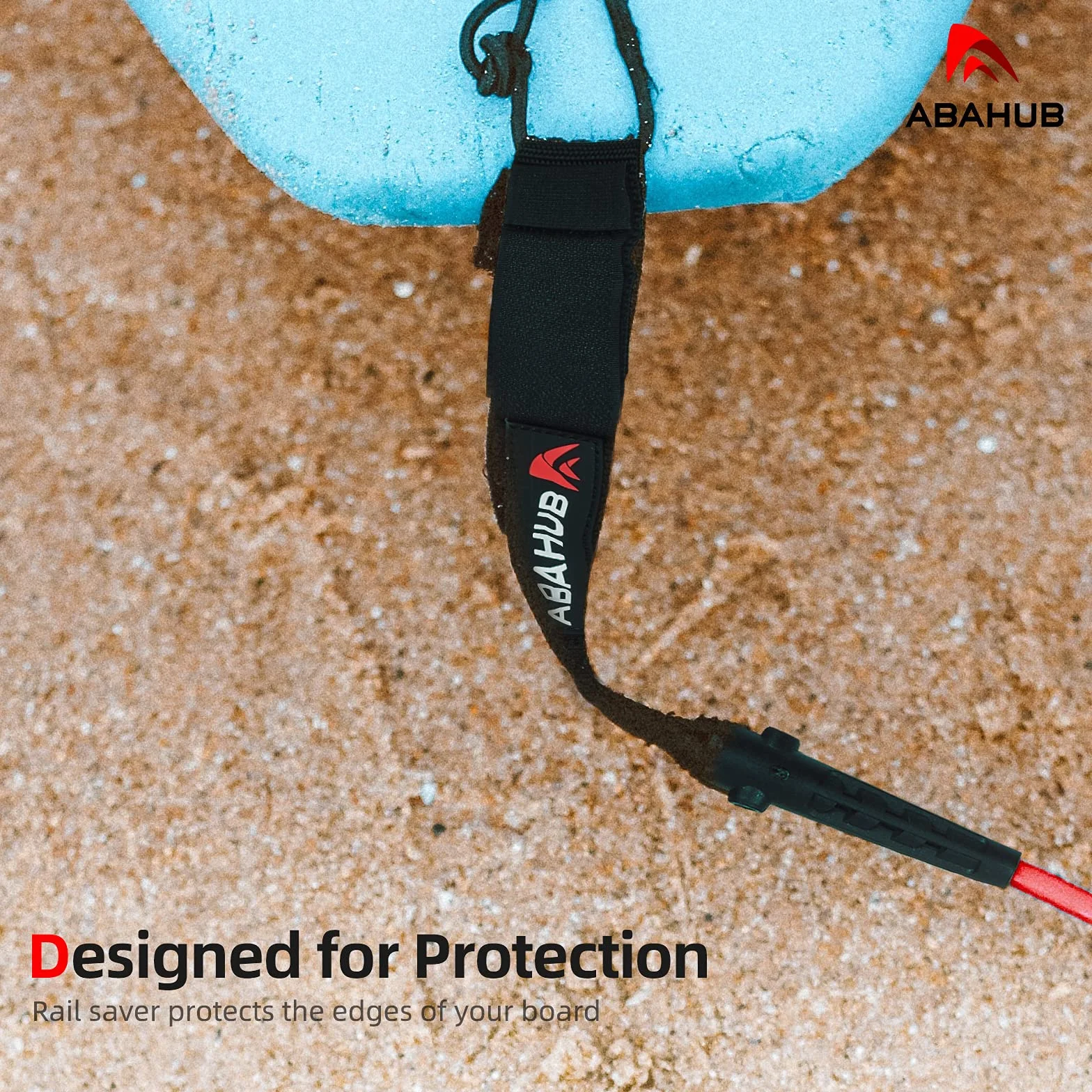 Abahub Wysokiej jakości zwijana smycz SUP, stand up Paddleboard Legrope, 3 m, czarna, grubość 7 mm, do deski surfingowej, deskorolki Boogie