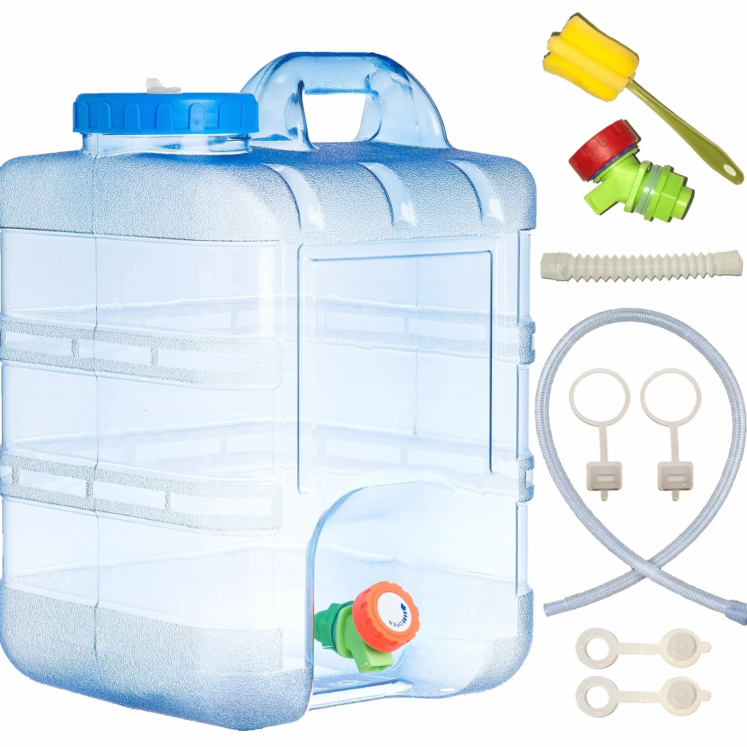 Butelka na Wodę 20L z Kranem, Przenośny Nośnik Wody, Plastikowy Zbiornik na Wodę do Kuchni, RV, Kamperów, Ciężarówek, Kampingu, Szkół, Szpitali, Wewnątrz i Na Zewnątrz oraz Ogródów