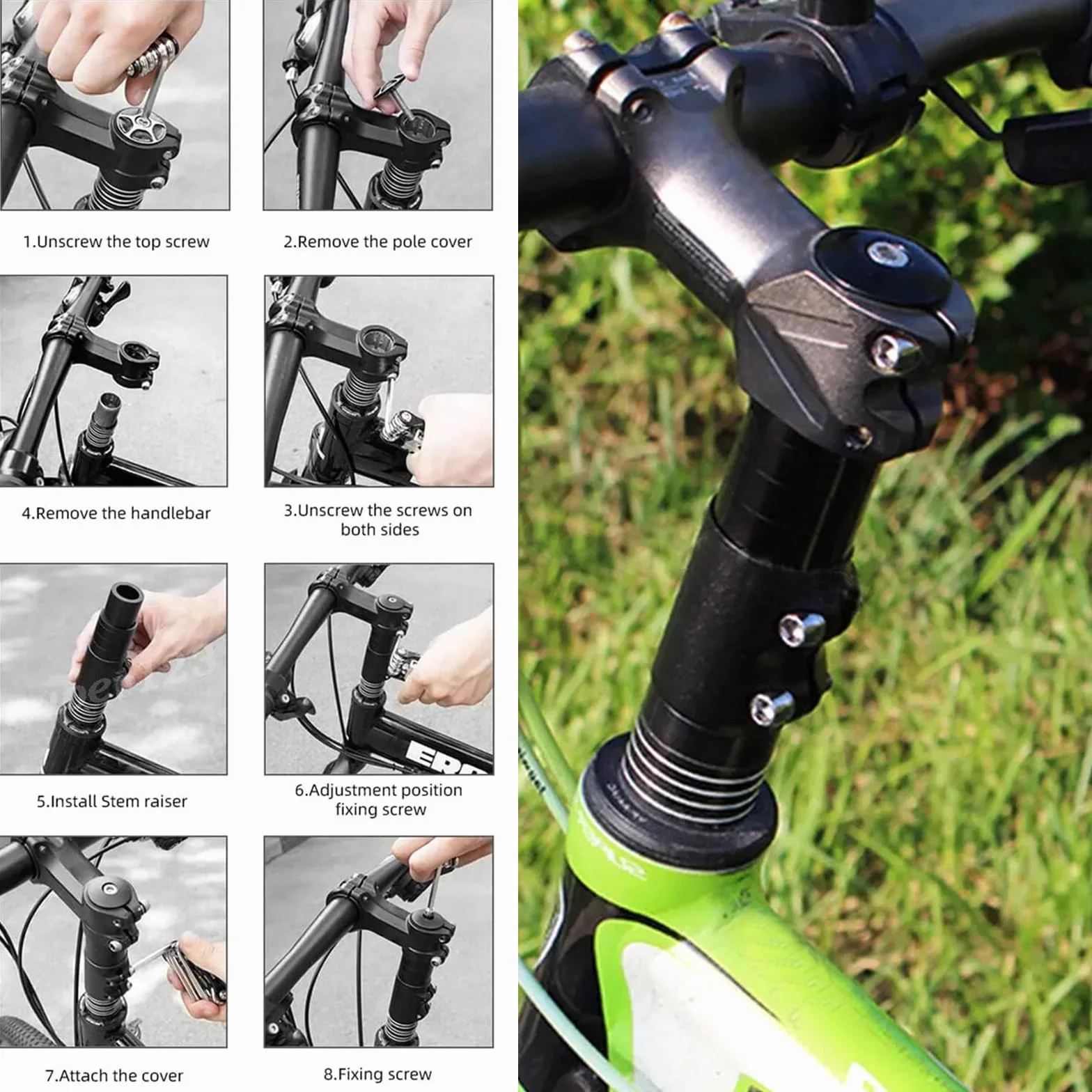 Podwyższenie kierownicy roweru, aluminiowy wspornik kierownicy rowerowej, regulowany wspornik kierownicy rowerowej, zestaw do podwyższenia kierownicy roweru 28,6 mm, do rowerów wyścigowych
