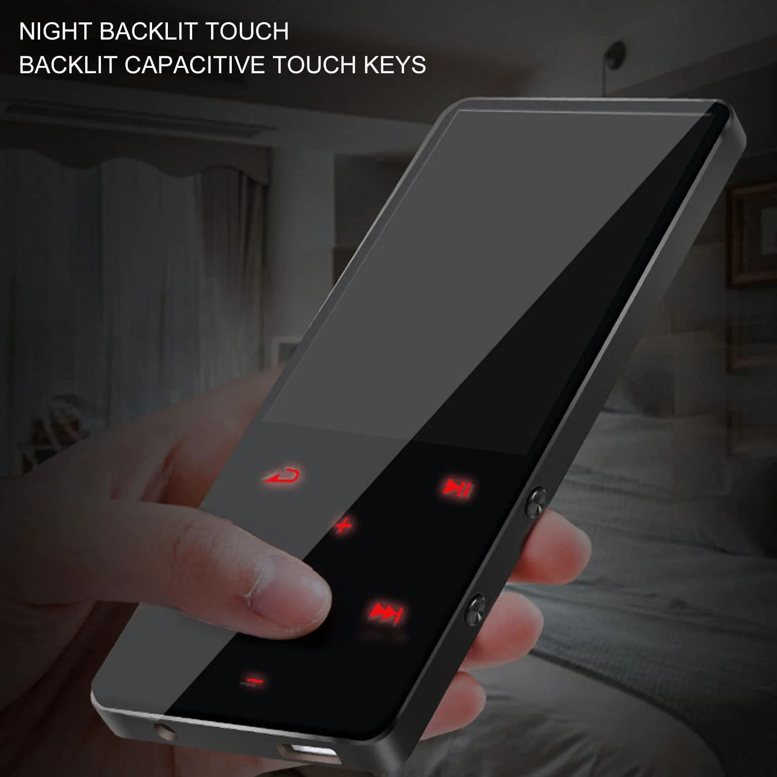 Odtwarzacz MP3 Bluetooth 5.0 Dotykowy Ekran MP4, 30h Muzyki, Bezstratny Dźwięk HiFi Przenośny