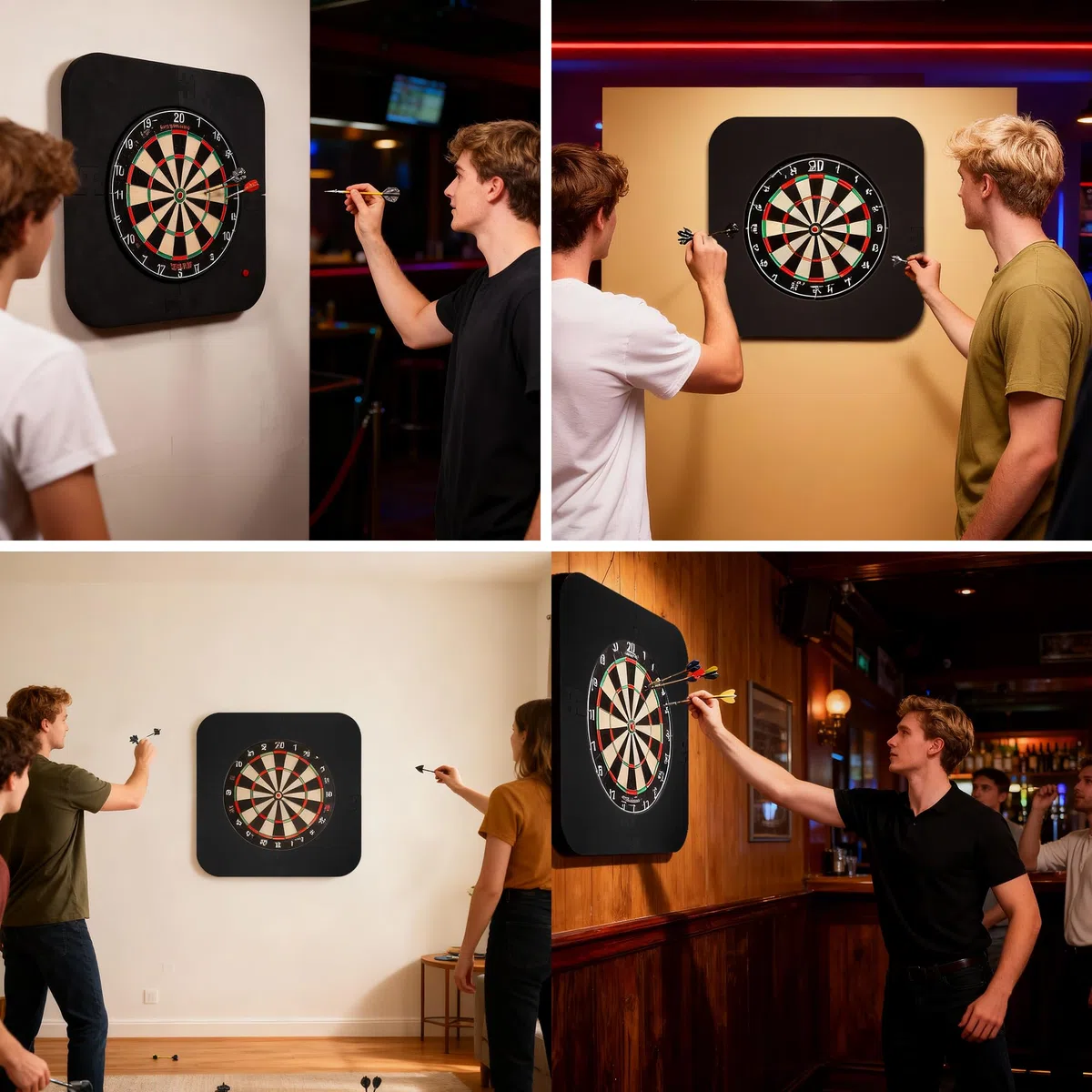 Zocipro Dartboard Surround, trwała ochrona ściany z EVA do tarczy do darta na nietrafionych rzutów, tylna ścianka do tarczy do darta do wszystkich standardowych rozmiarów tarcz do darta (czarna)