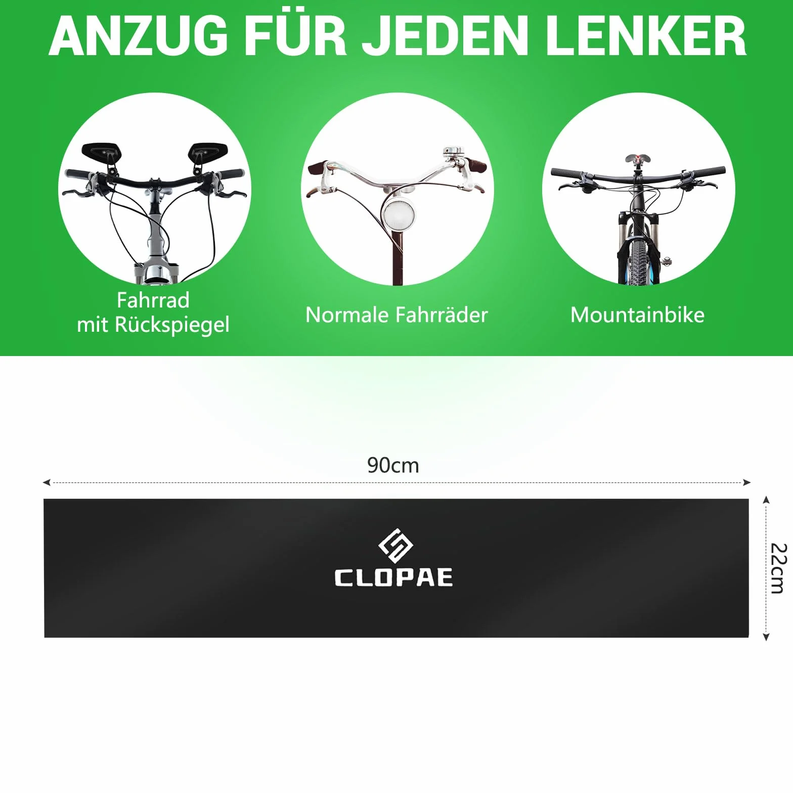 CLOPAE 2 sztuki, wodoodporne ochraniacze na kierownicę 92 cm, wytrzymały materiał Oxford, uniwersalne dopasowanie, łatwy montaż i demontaż, akcesoria rowerowe do bagażnika rowerowego