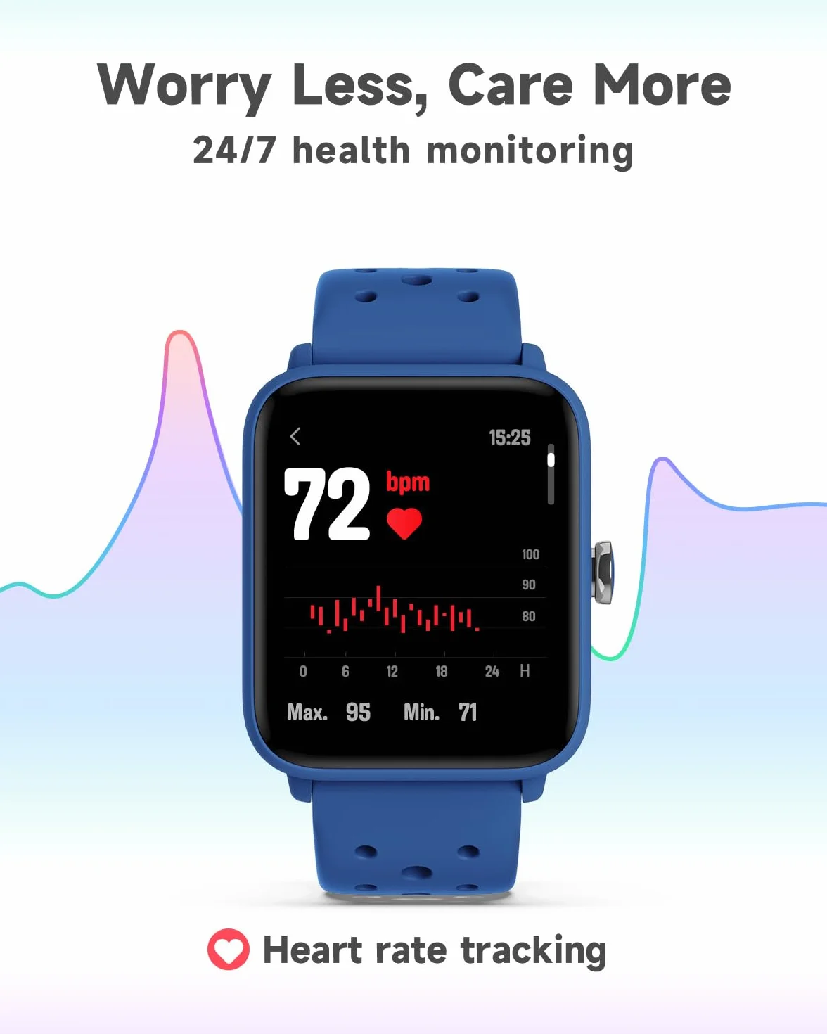 BIGGERFIVE Inteligentny zegarek dla dzieci bez aplikacji, zegarek fitness tracker, krokomierz, tętno, wodoodporność 5 ATM, monitor snu, licznik kroków kalorii, gry, budzik dla chłopców i dziewcząt w